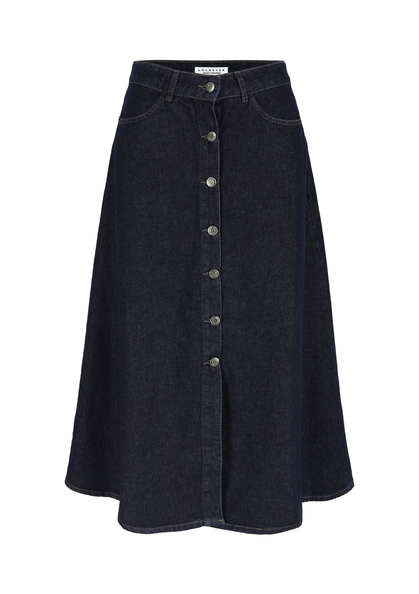Midi denim skirt - DARK BLUE - 1110012