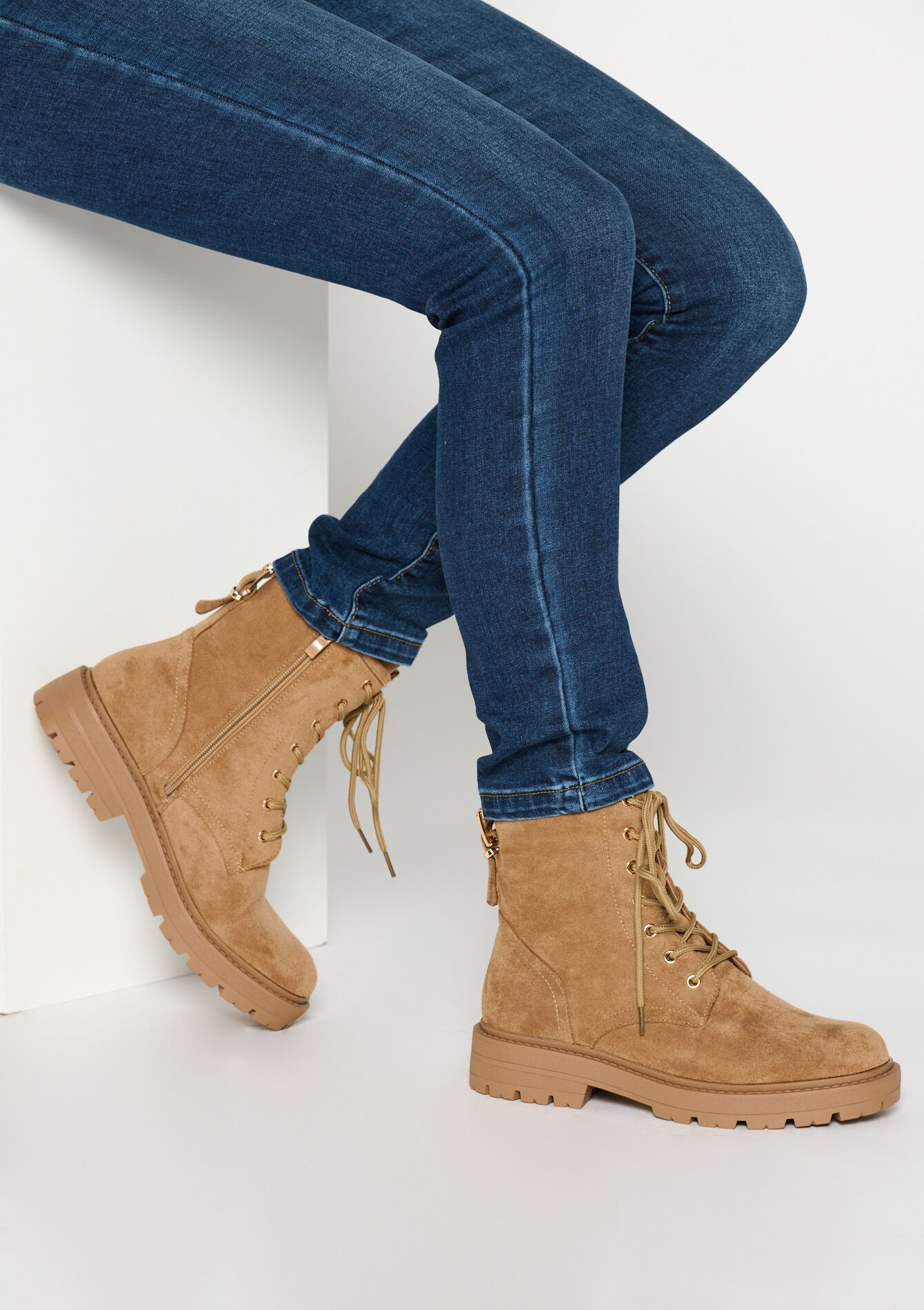 Bottines en suédine - LIGHT CAMEL - 13100217_3814