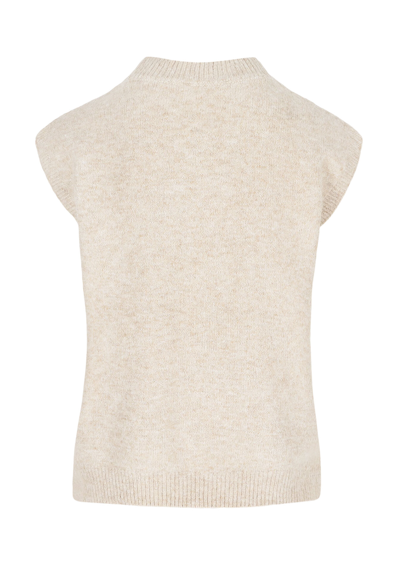 Mouwloze kabelgebreide trui - TAUPE - 04006931_1021