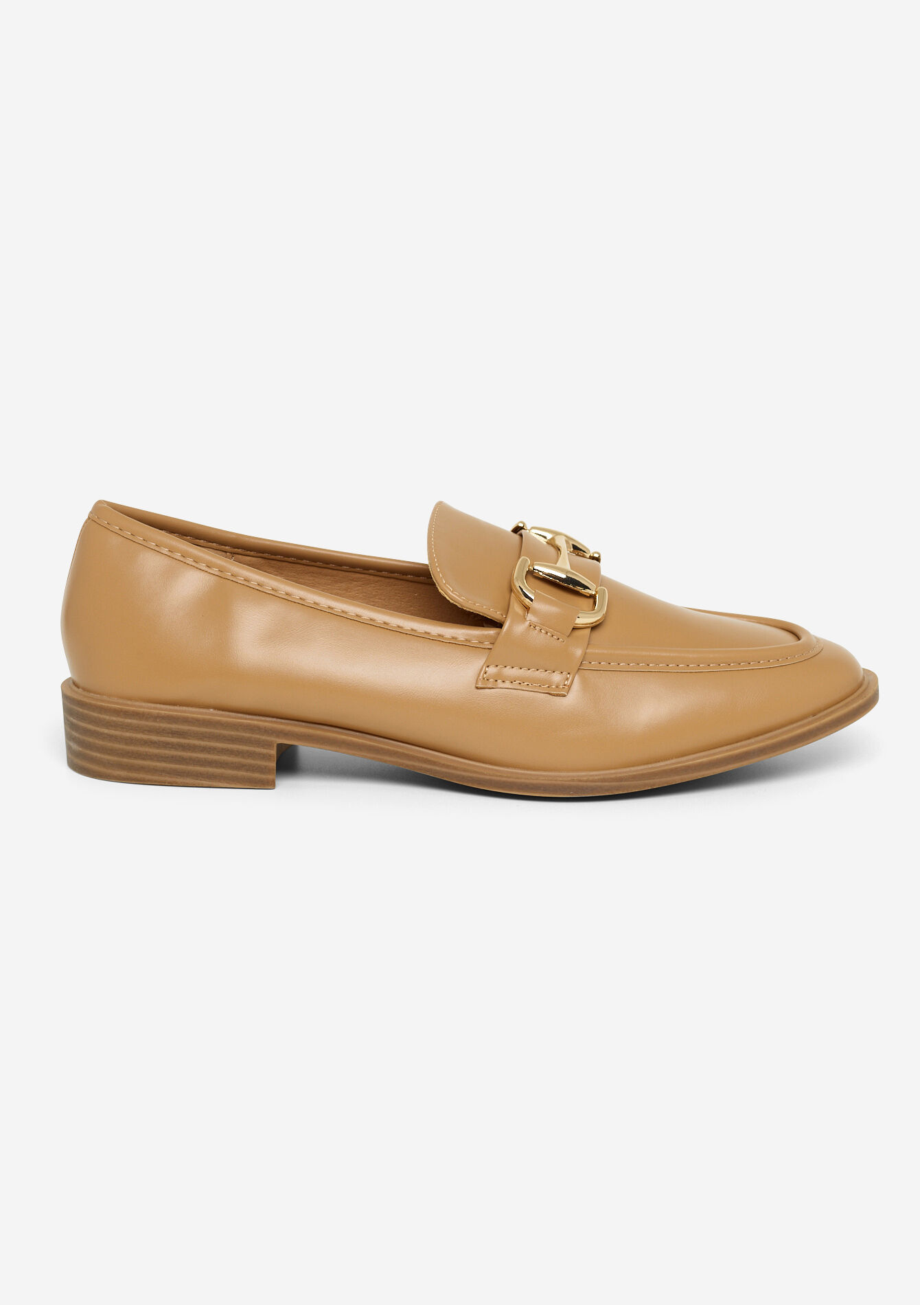 Glossy buckle loafers, Glossy buckle loafers - LIGHT CAMEL - 13200064_3814