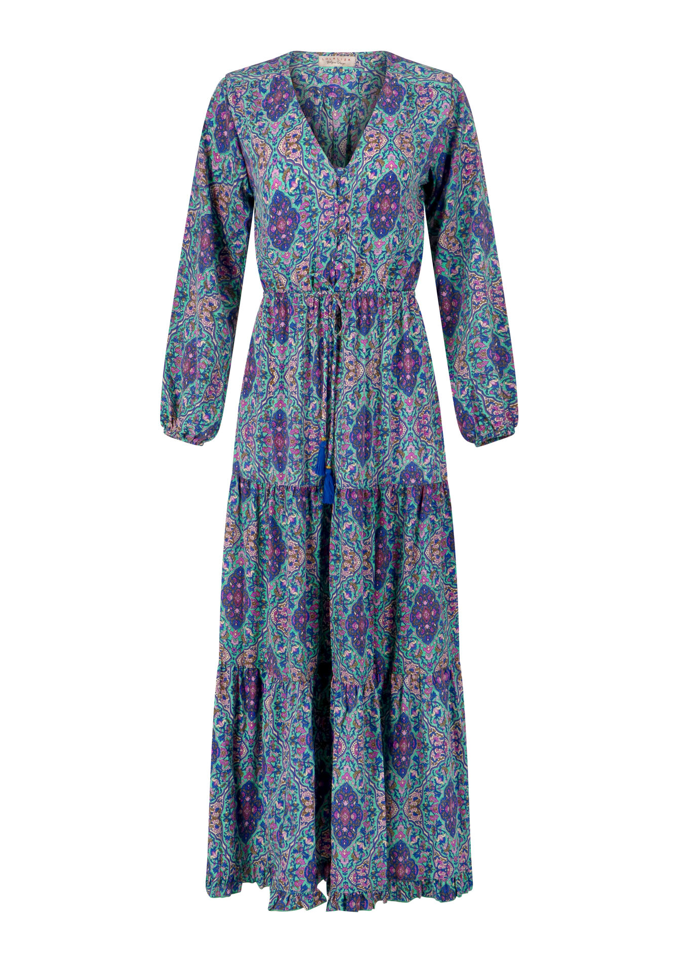 Maxi dress with print, Maxi dress with print - BLUE FAIENCE - 08601829_1584