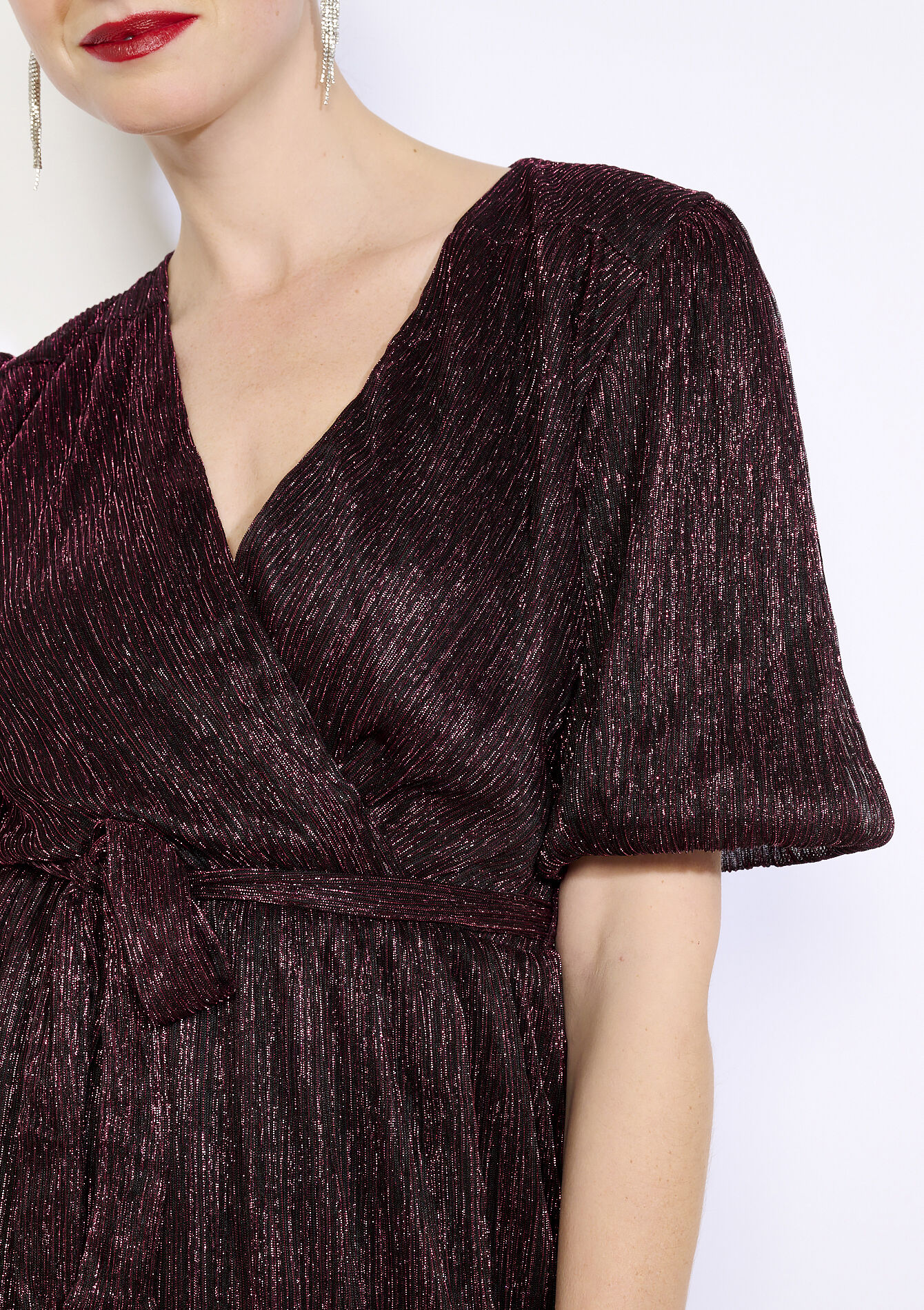 Robe portefeuille métallisée - BORDEAUX WINE - 08104412_5514