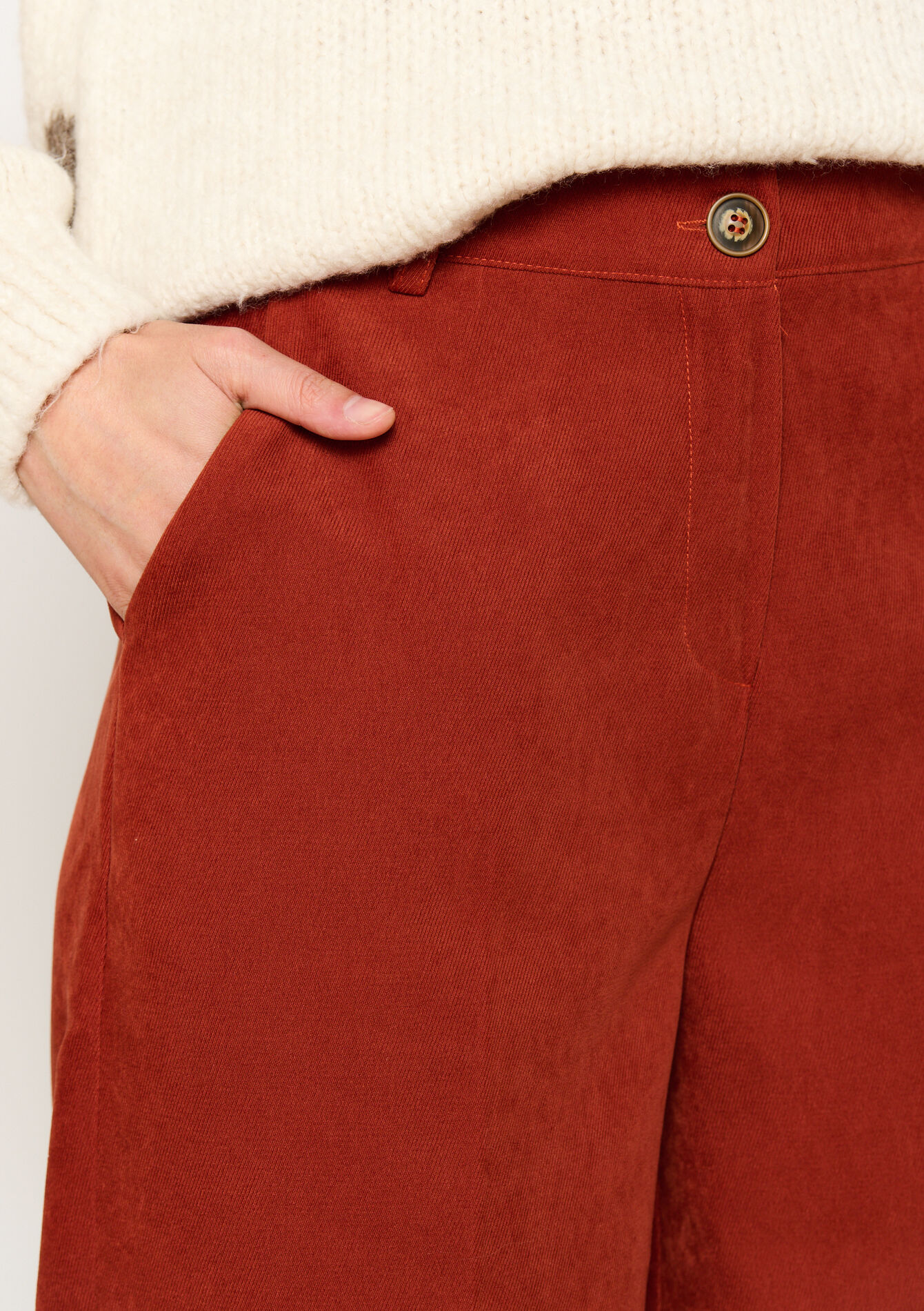 Wijde broek met zakken, Wijde broek met zakken - RUST BROWN - 06100687_1283