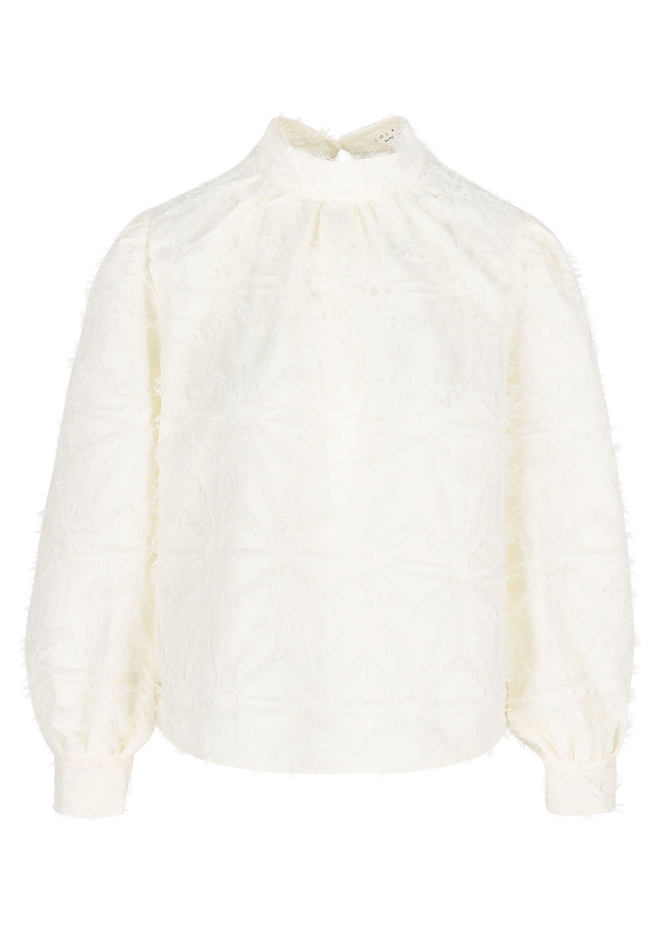 Blouse en jacquard frangé, Blouse en jacquard frangé - VANILLA WHITE - 05702857_1013