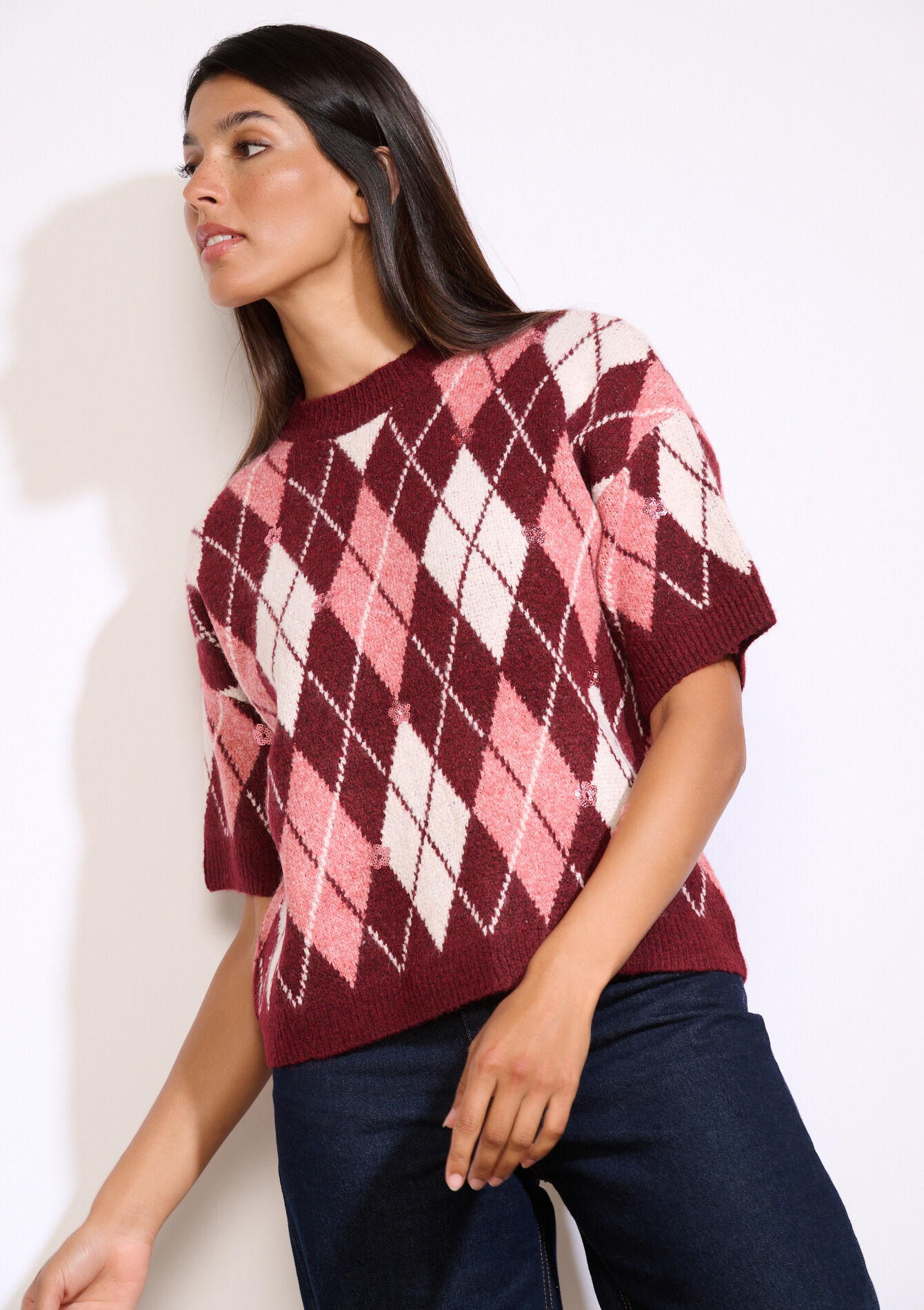 Pull en maille losange, Pull en maille losange - BORDEAUX WINE - 04006986