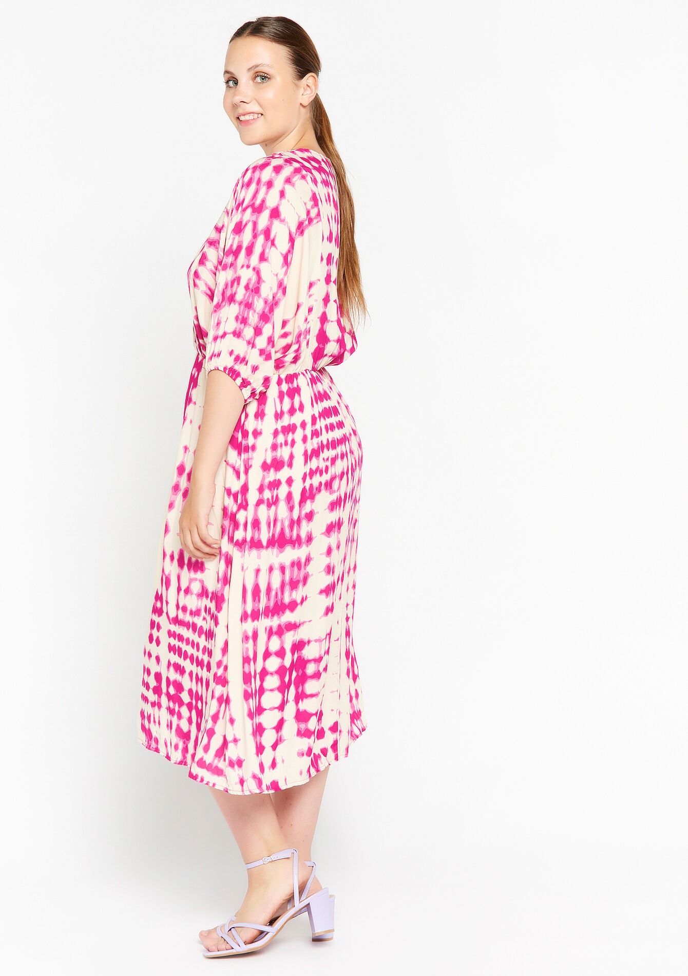 Maxi dress with tie-dye - FUCHSIA - 08602055_5626