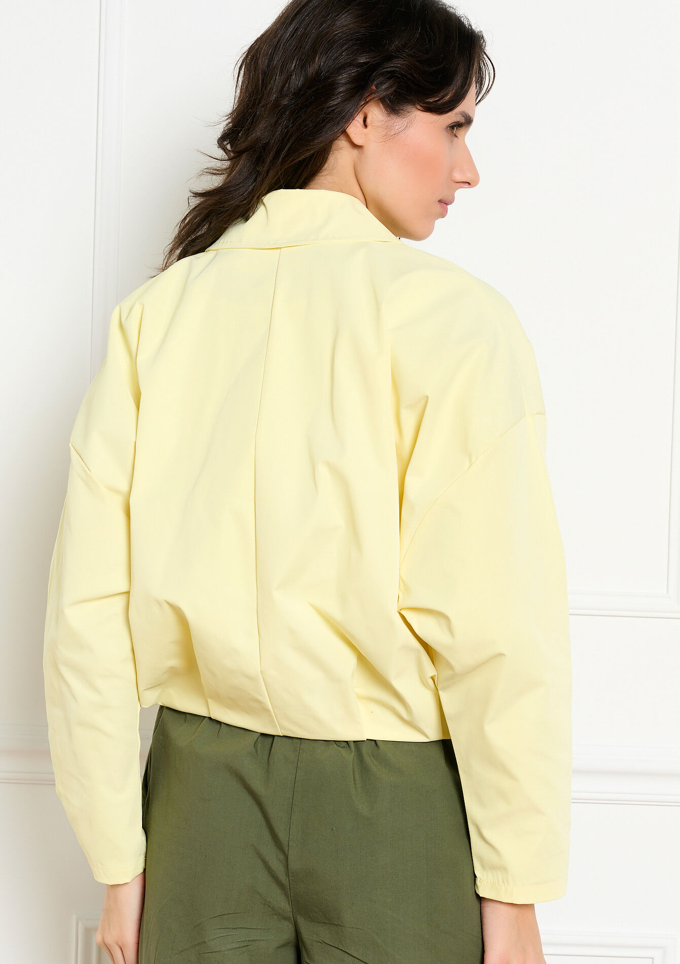 Cropped zip jacket - YELLOW PASTEL - 09101210_5004