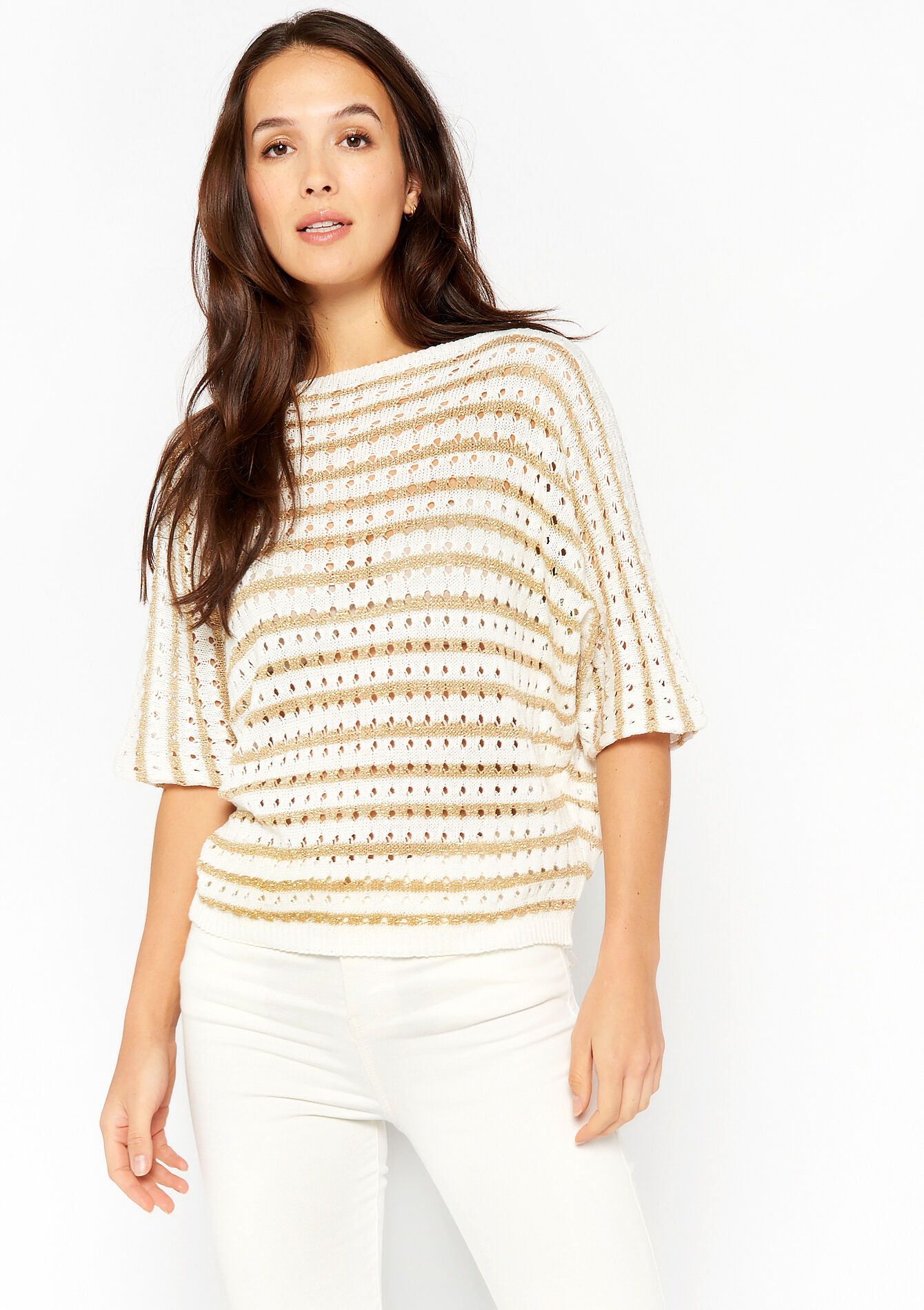 Pullover macramé, Pullover macramé - LT BEIGE - 04006116_2527