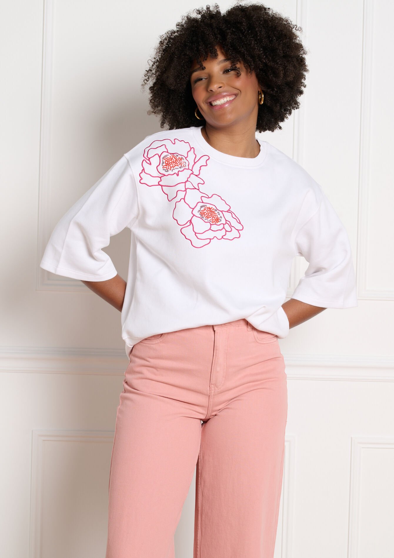 Floral print sweatshirt - OFFWHITE - 03001827_1001