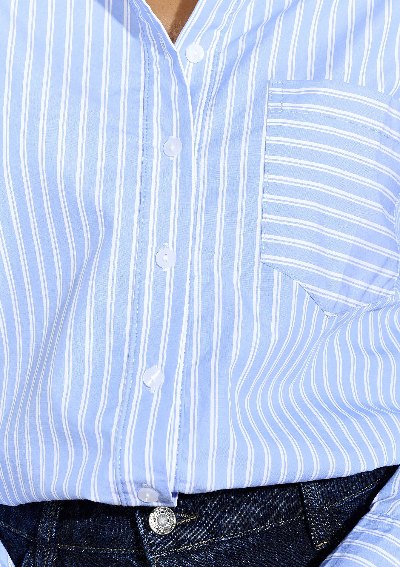 Chemise rayée oversize, Chemise rayée oversize - BLUE PASTEL - 05702873_3003