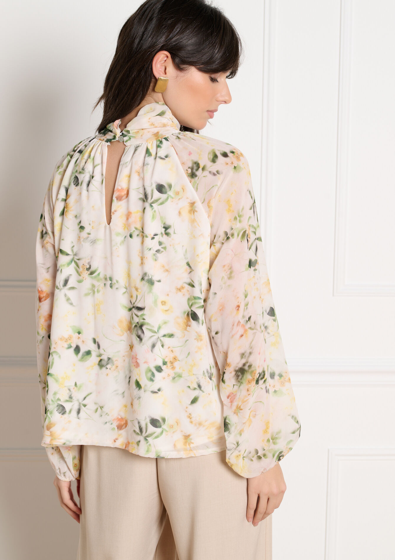 Blouse fluide fleurie - VANILLA WHITE - 05703060_1013