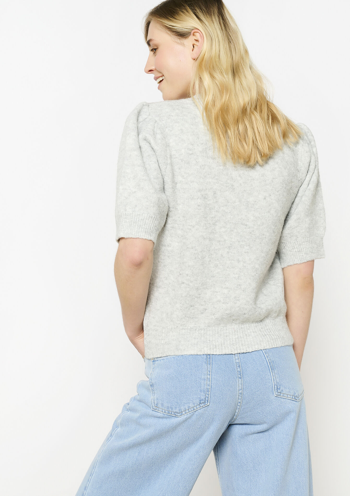 Pull broderie florale - LT GREY - 04006842_2574