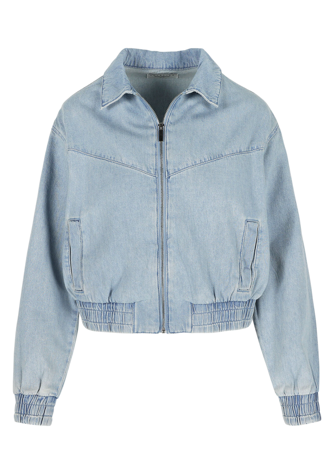 Veste bomber en denim, Veste bomber en denim - BLUE BLEACHED - 09100977_0502