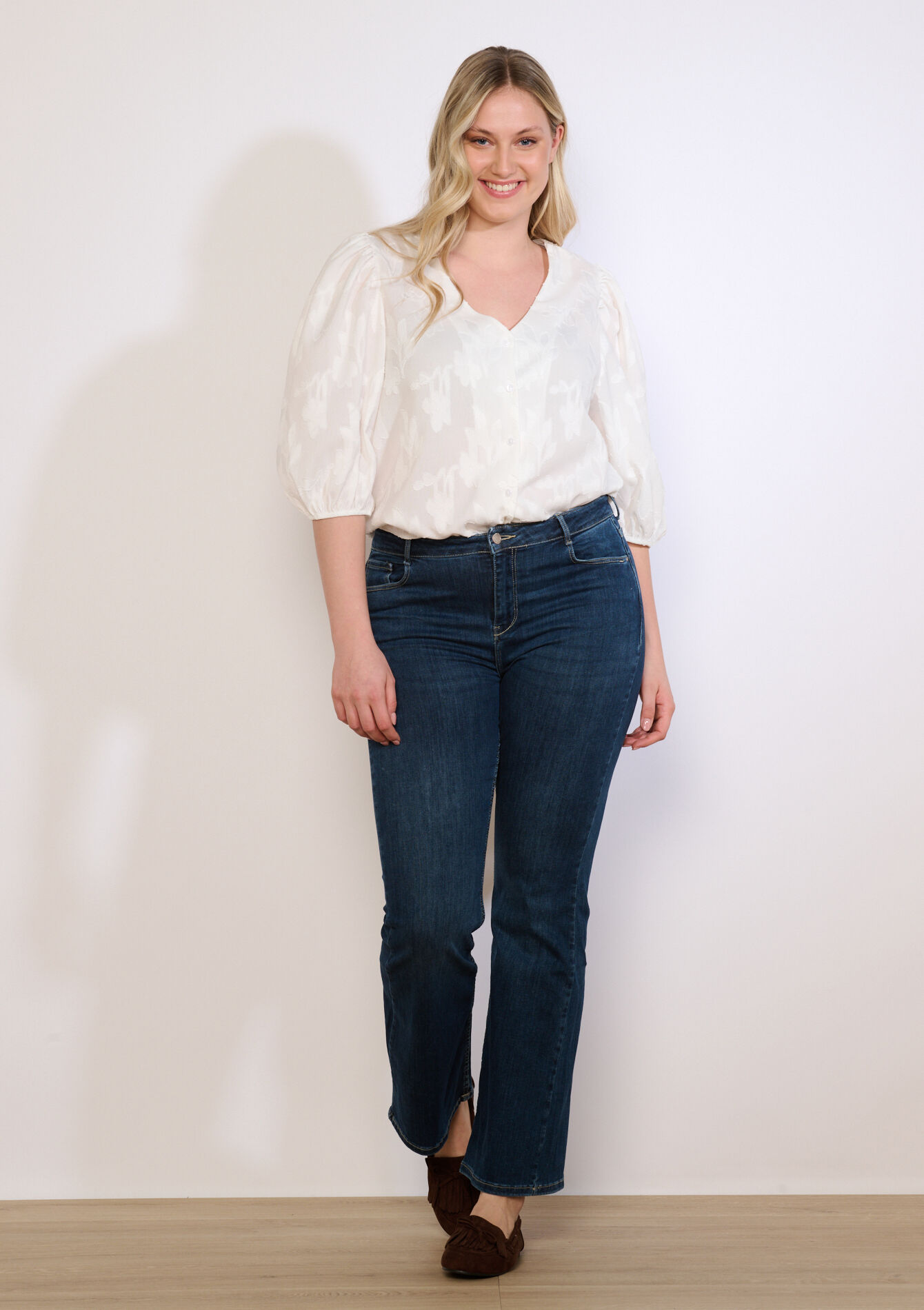 Jean bootcut taille haute, Jean bootcut taille haute - DARK BLUE - 22000628_0501