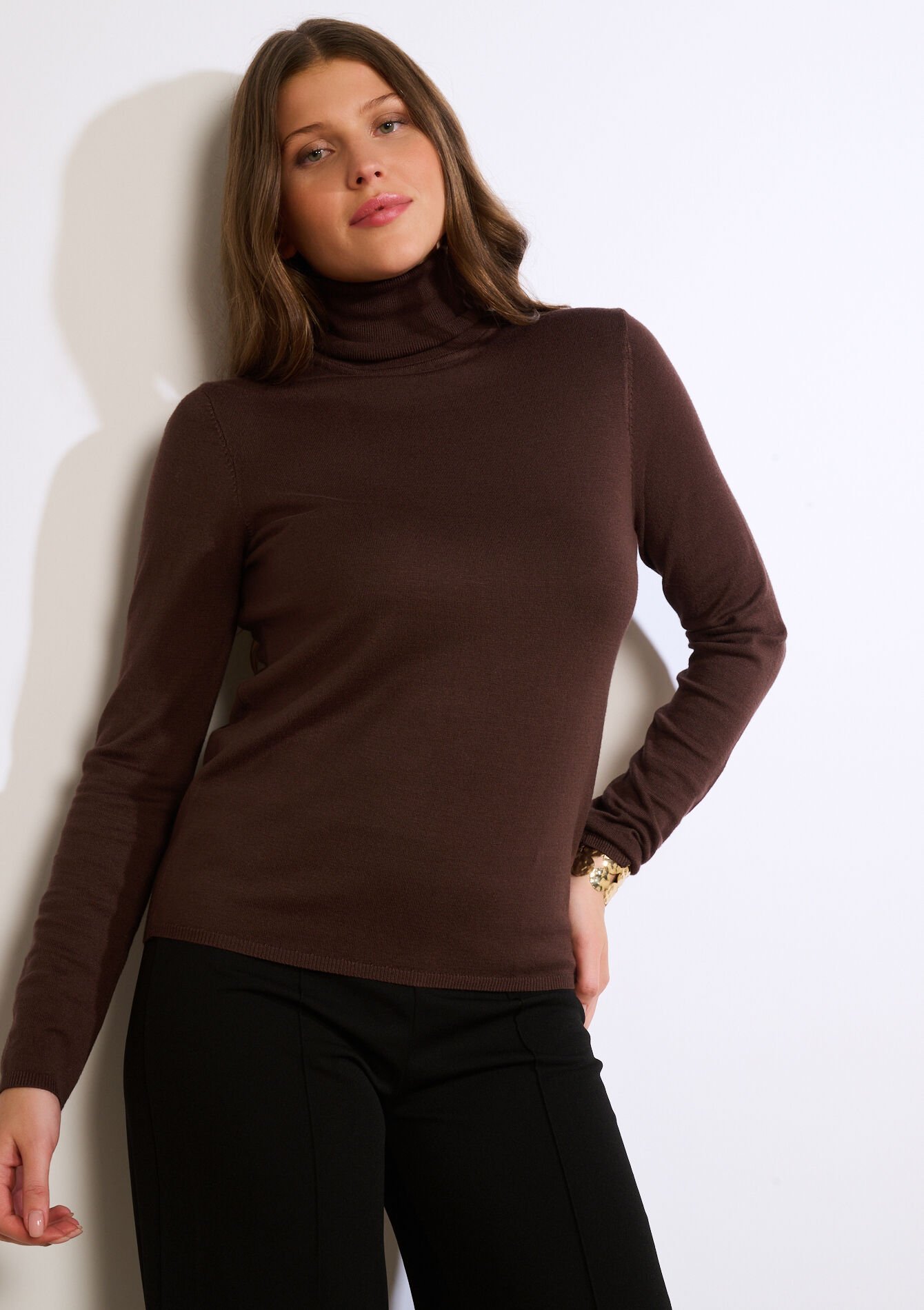 Lightweight roll-neck top, , hi-res