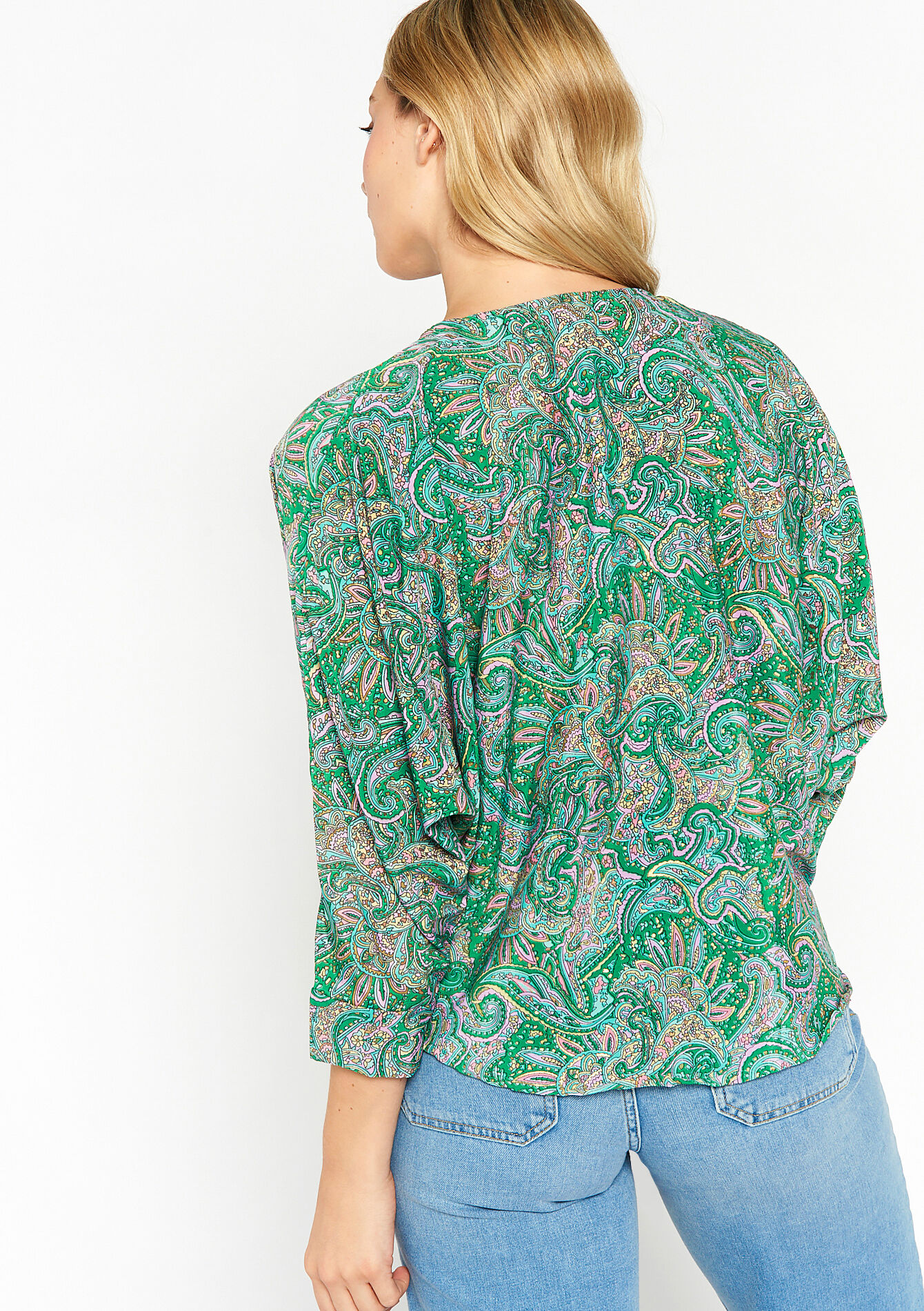 Blouse with floral print, Blouse with floral print - MINT GREEN - 05702139_1723