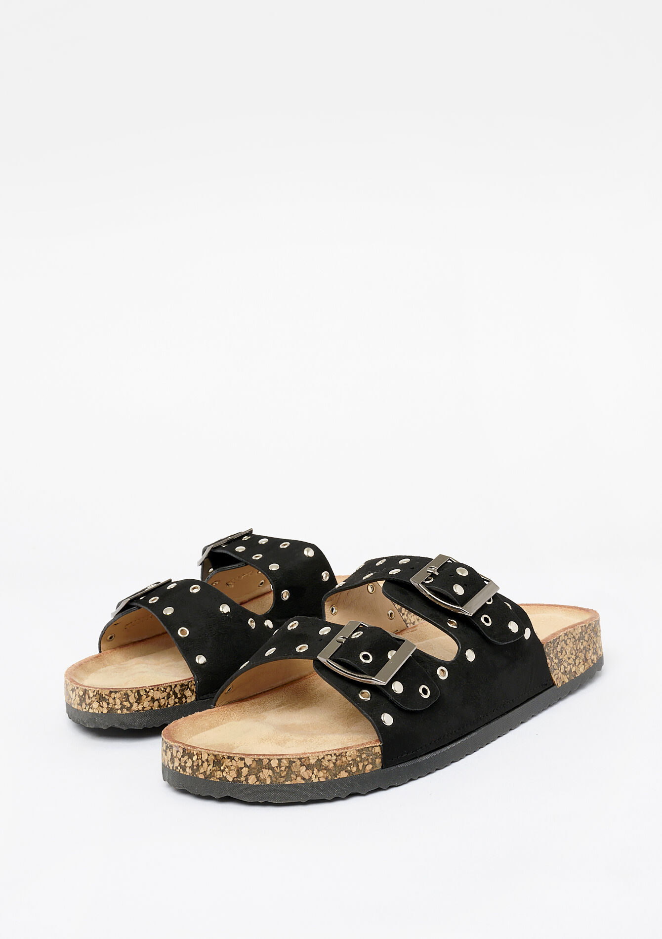 Sandales cloutées à double bride, Sandales cloutées à double bride - BLACK - 13000797_1119