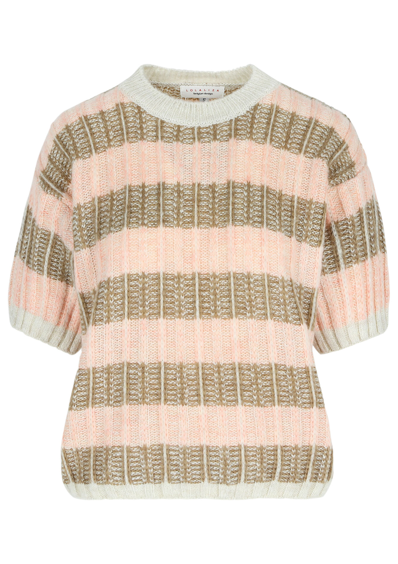 Geribbelde trui met korte mouwen, Geribbelde trui met korte mouwen - CORAL PINK - 04006465_1968