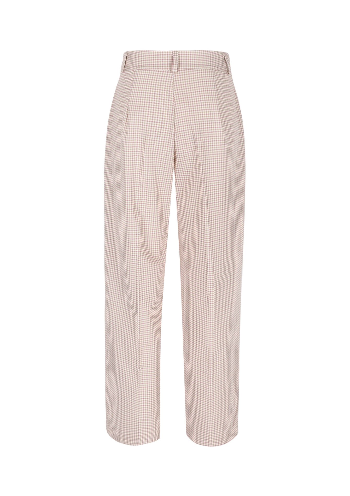 Wijde geruite broek, Wijde geruite broek - COSMETIC PINK - 06100801_5733