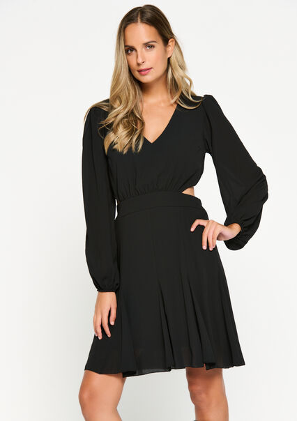 Dress with cut-outs - BLACK - 08103025_1119