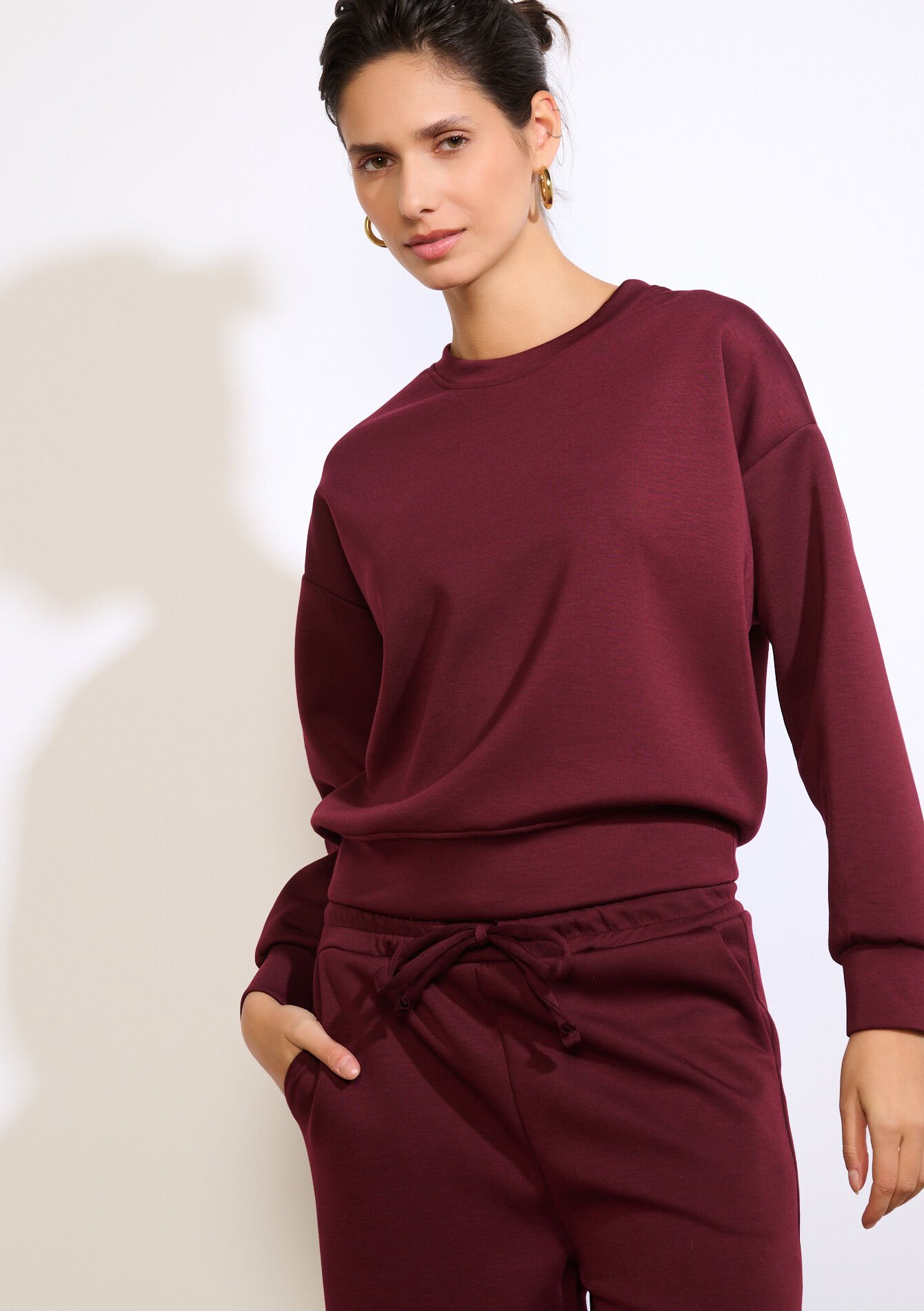 Zachte trui met lange mouwen, Zachte trui met lange mouwen - BORDEAUX WINE - 15100403_5514