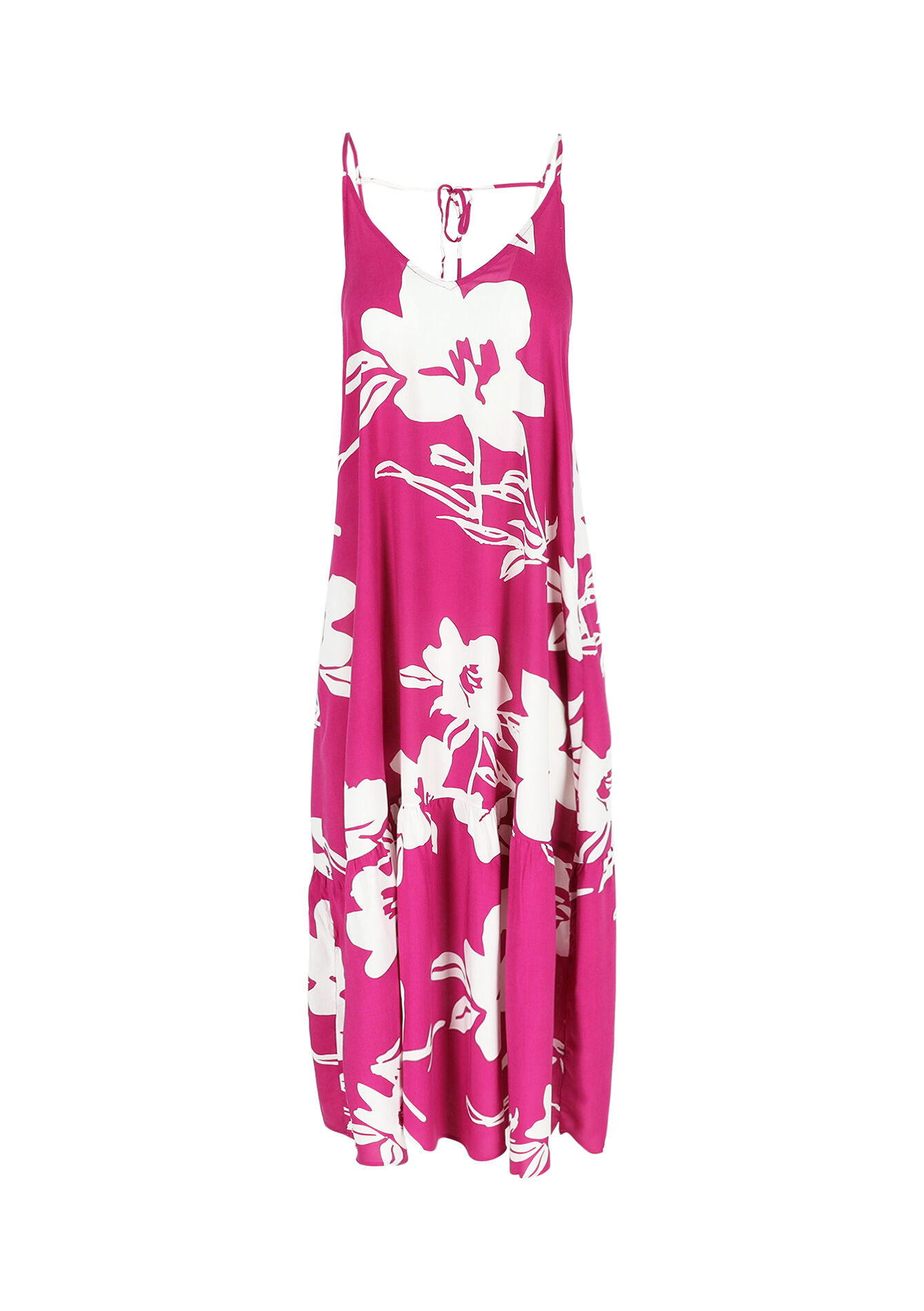 Lange jurk met spaghettibandjes, Lange jurk met spaghettibandjes - VIOLINE - 08103890_2576