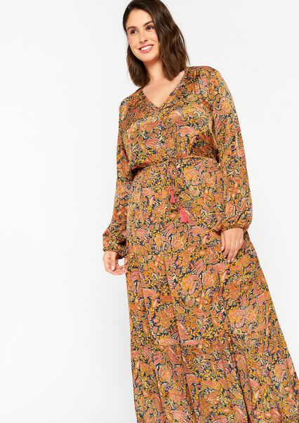 Maxi dress with print - KHAKI FADED - 08601829_4326