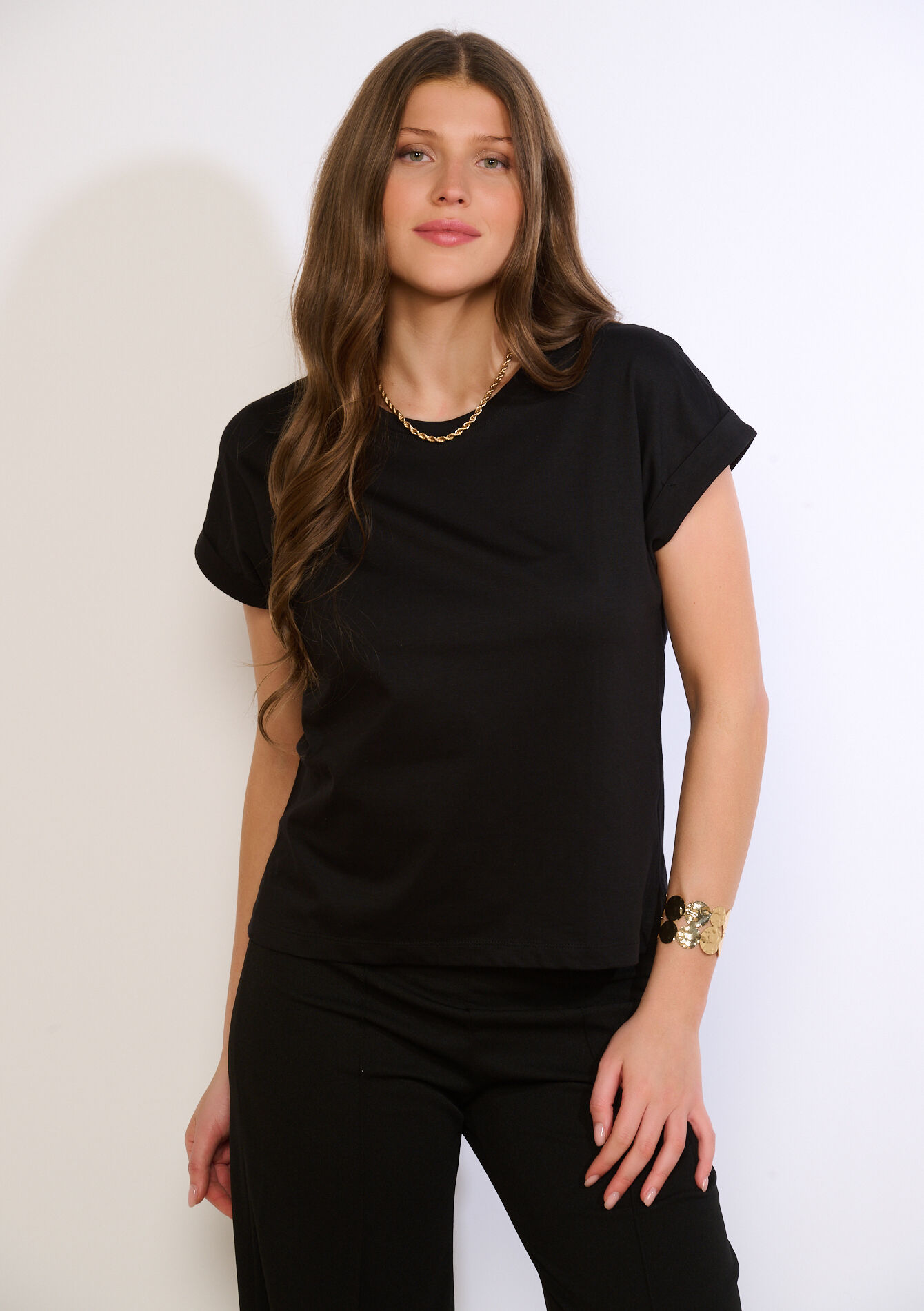 Losvallende T-shirt - BLACK - 02301926_1119