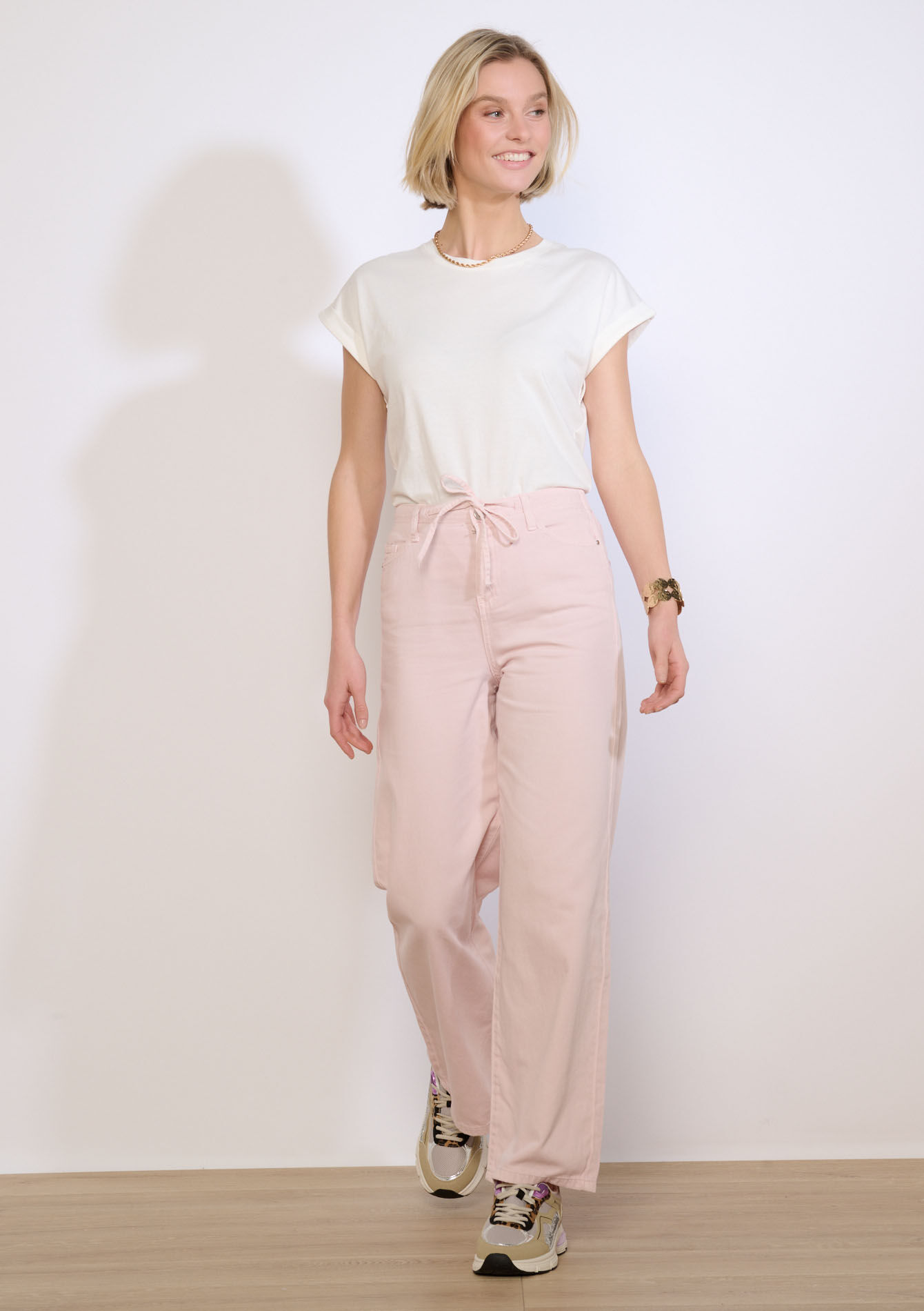 High waist wide leg jogpant, High waist wide leg jogpant - LIGHT PINK - 06004662_1303