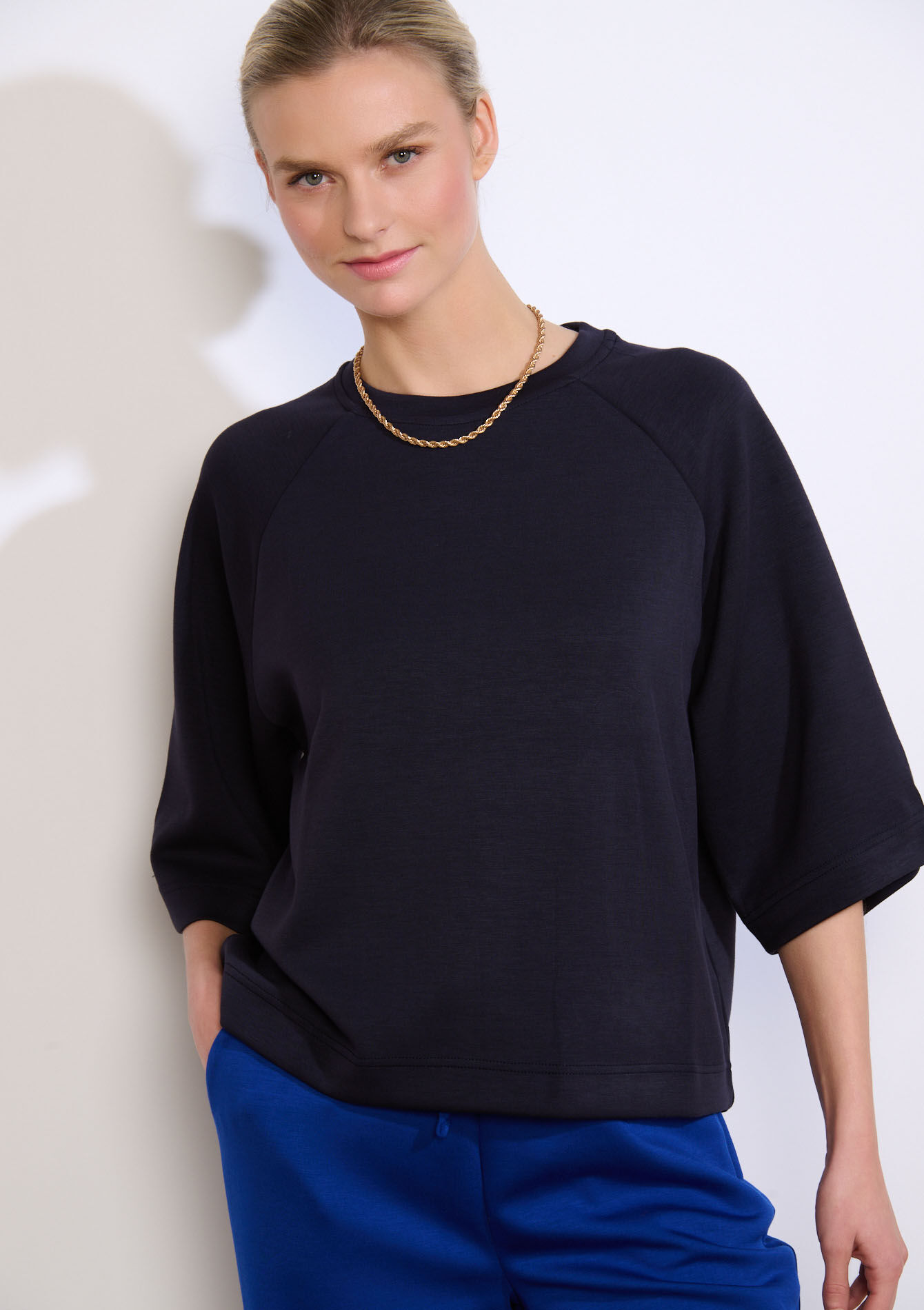 Sweat ample manches 3/4 - NAVY BLUE - 15100411_1651