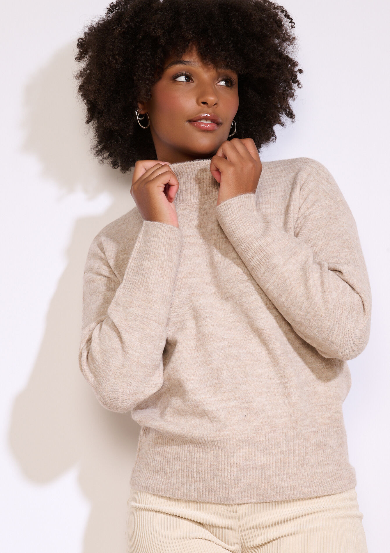 Zachte trui met col - BEIGE CHINE - 04006914_4025