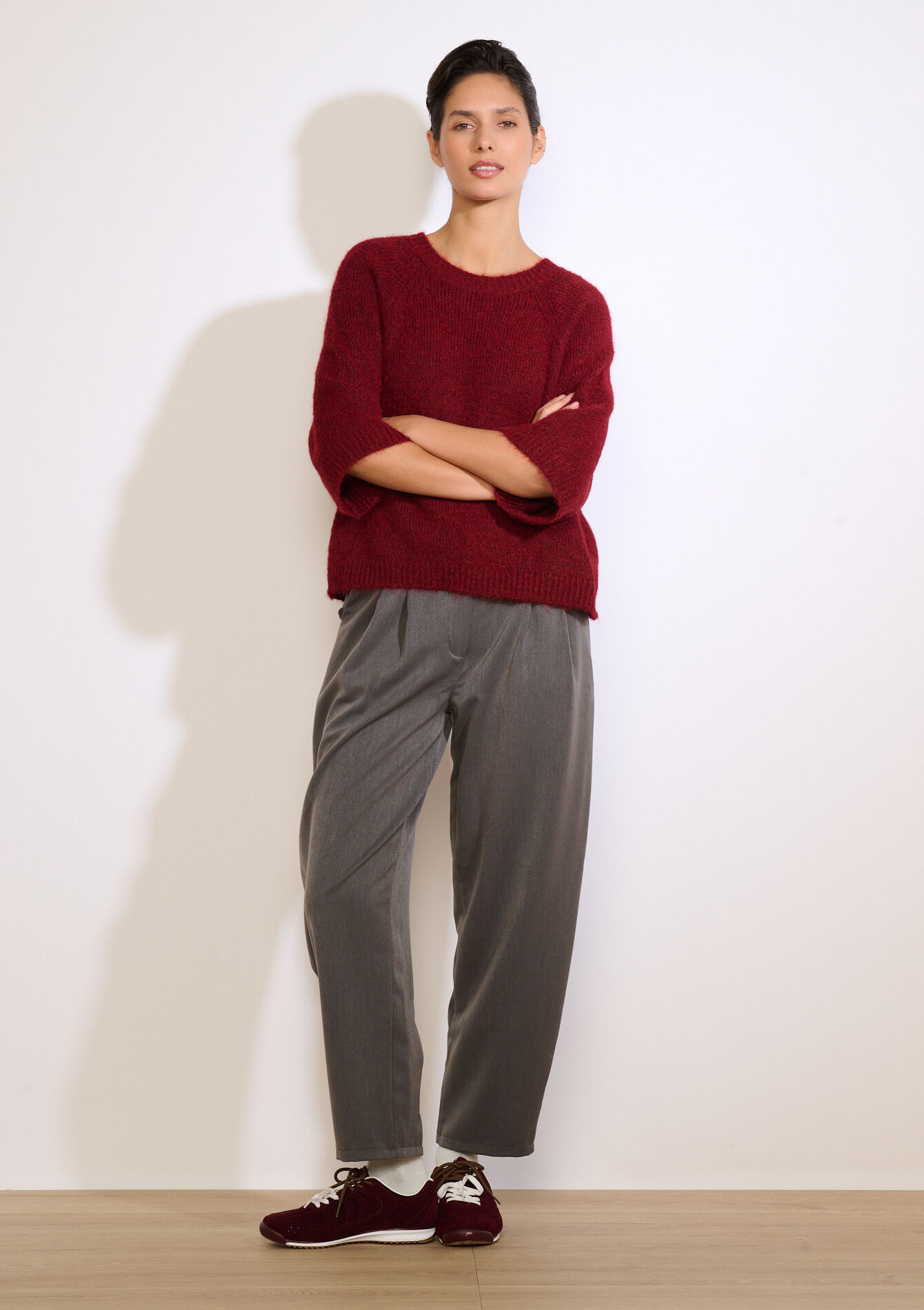 Losvallende structuurtrui, Losvallende structuurtrui - BORDEAU WINE - 04007142_1467