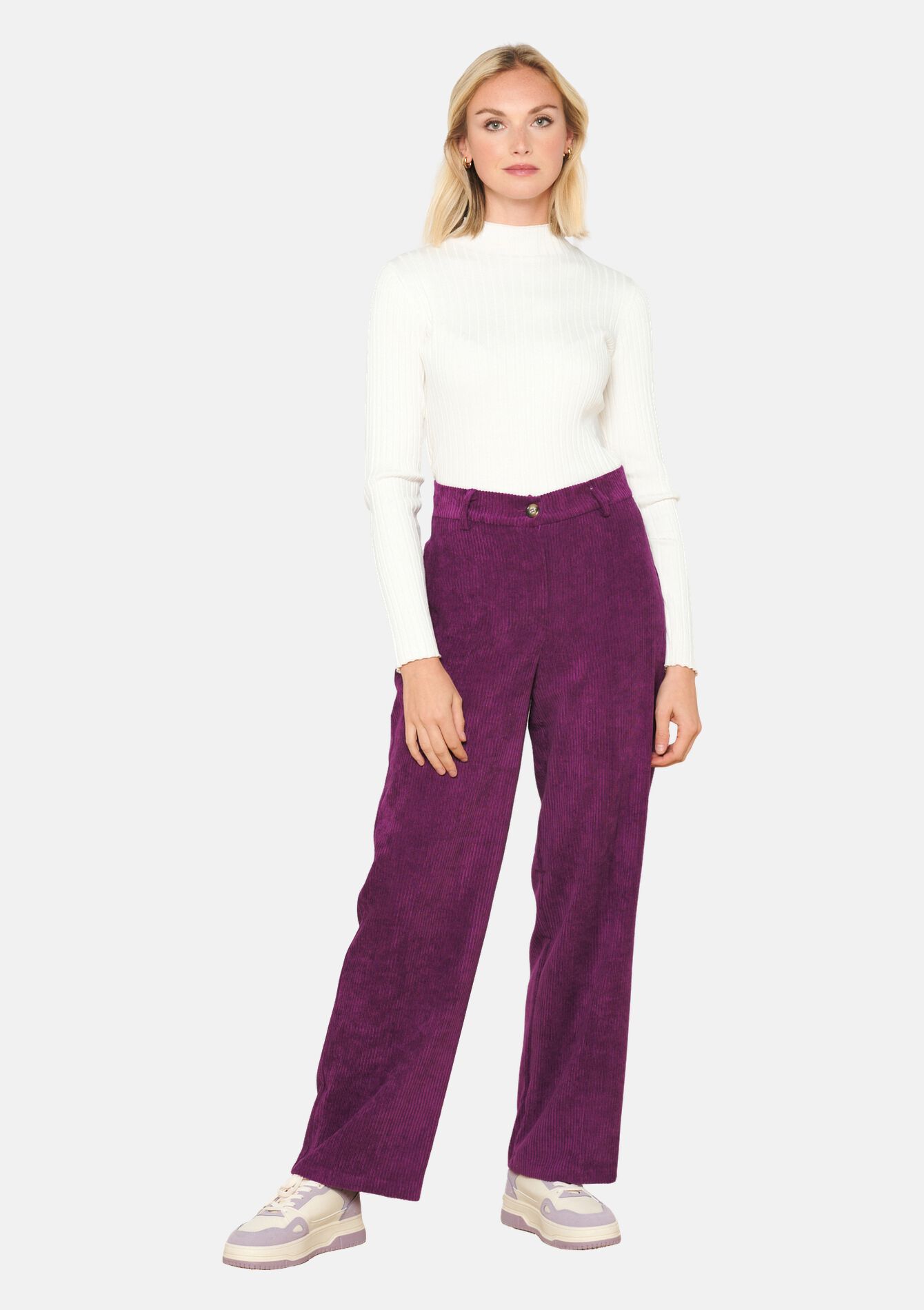 Corduroy broek - PURPLE - 06100557_5902