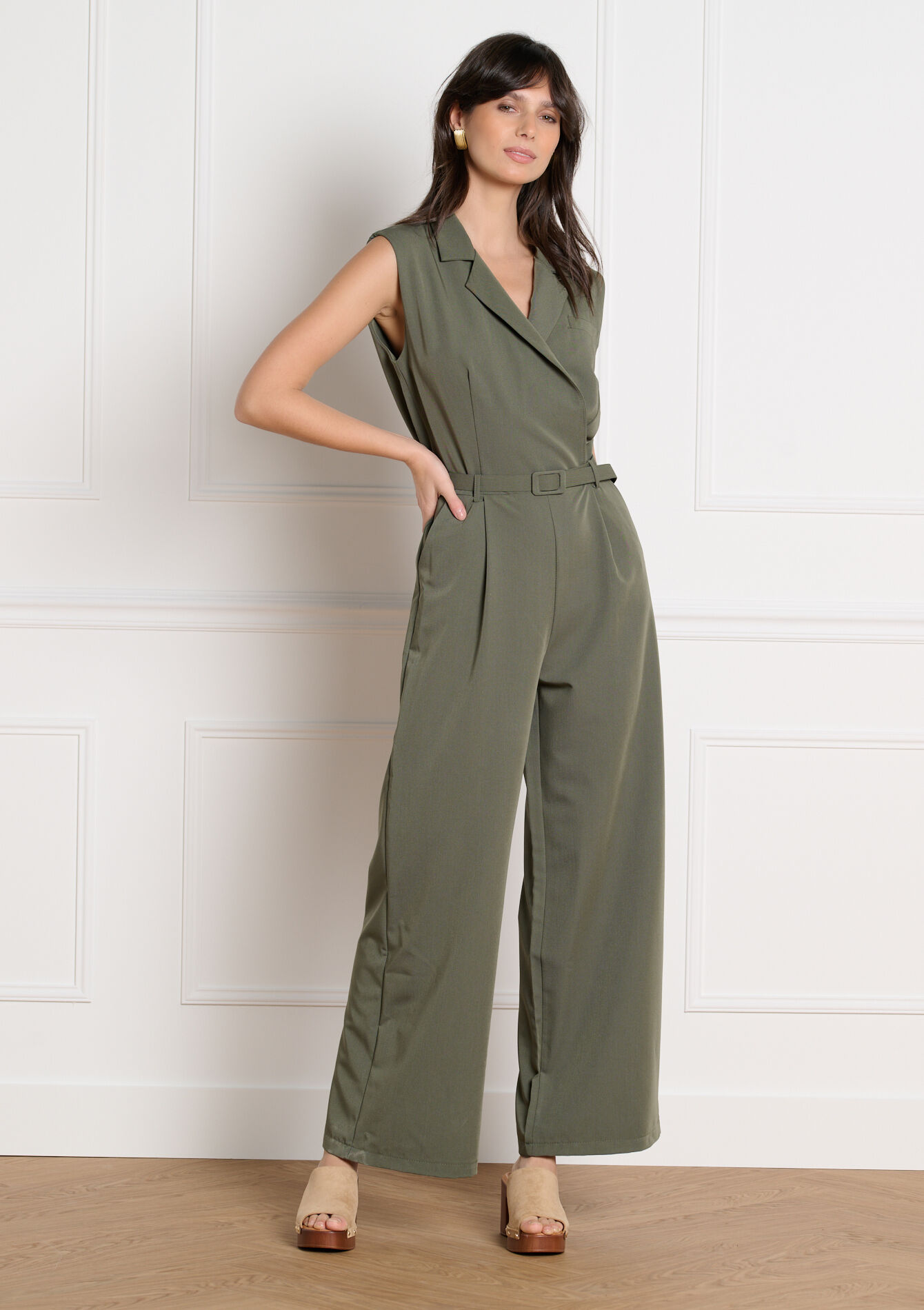 Combinaison fluide ceinturée - KHAKI MED - 06004710_4327