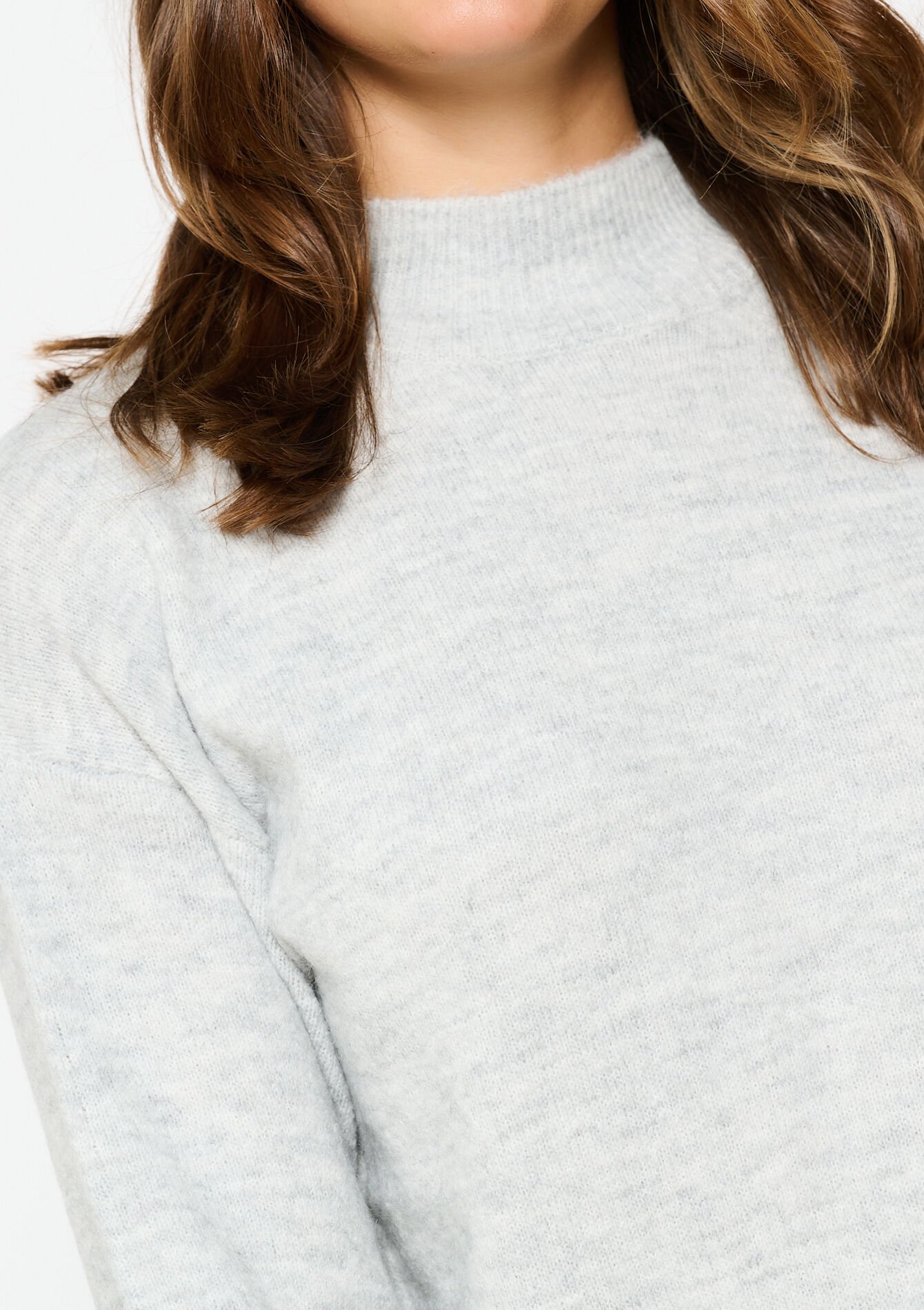 Basic trui met ronde hals, Basic trui met ronde hals - GREY MED MEL - 04006525_3507