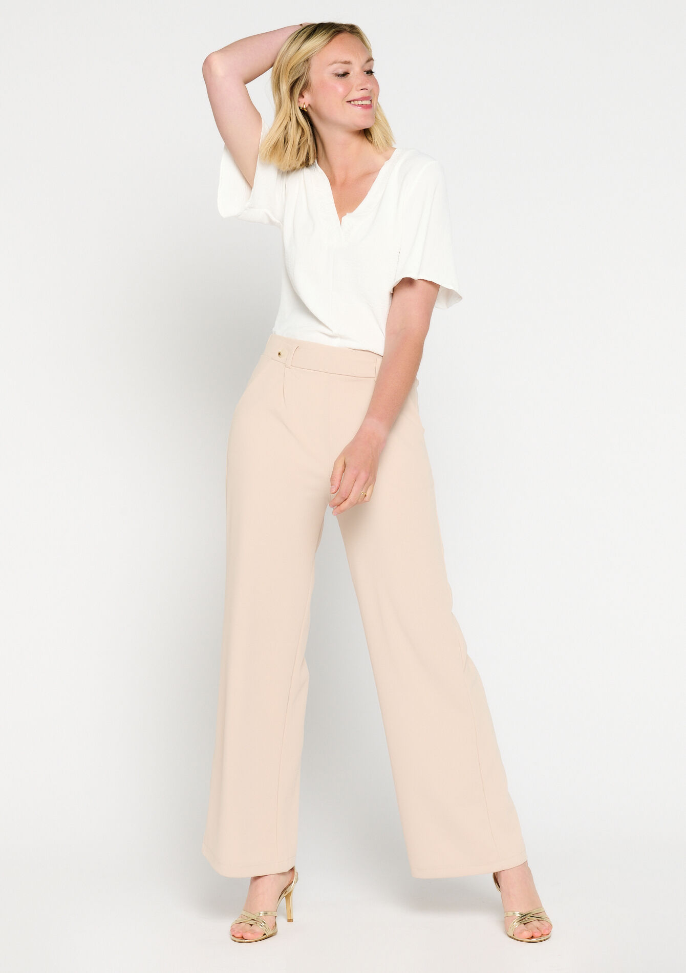Wijde broek - LT BEIGE - 06600744_2527