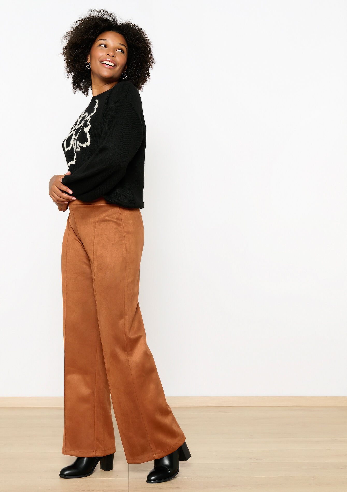 Suede broek, Suede broek - CARAMEL - 06600930_1953