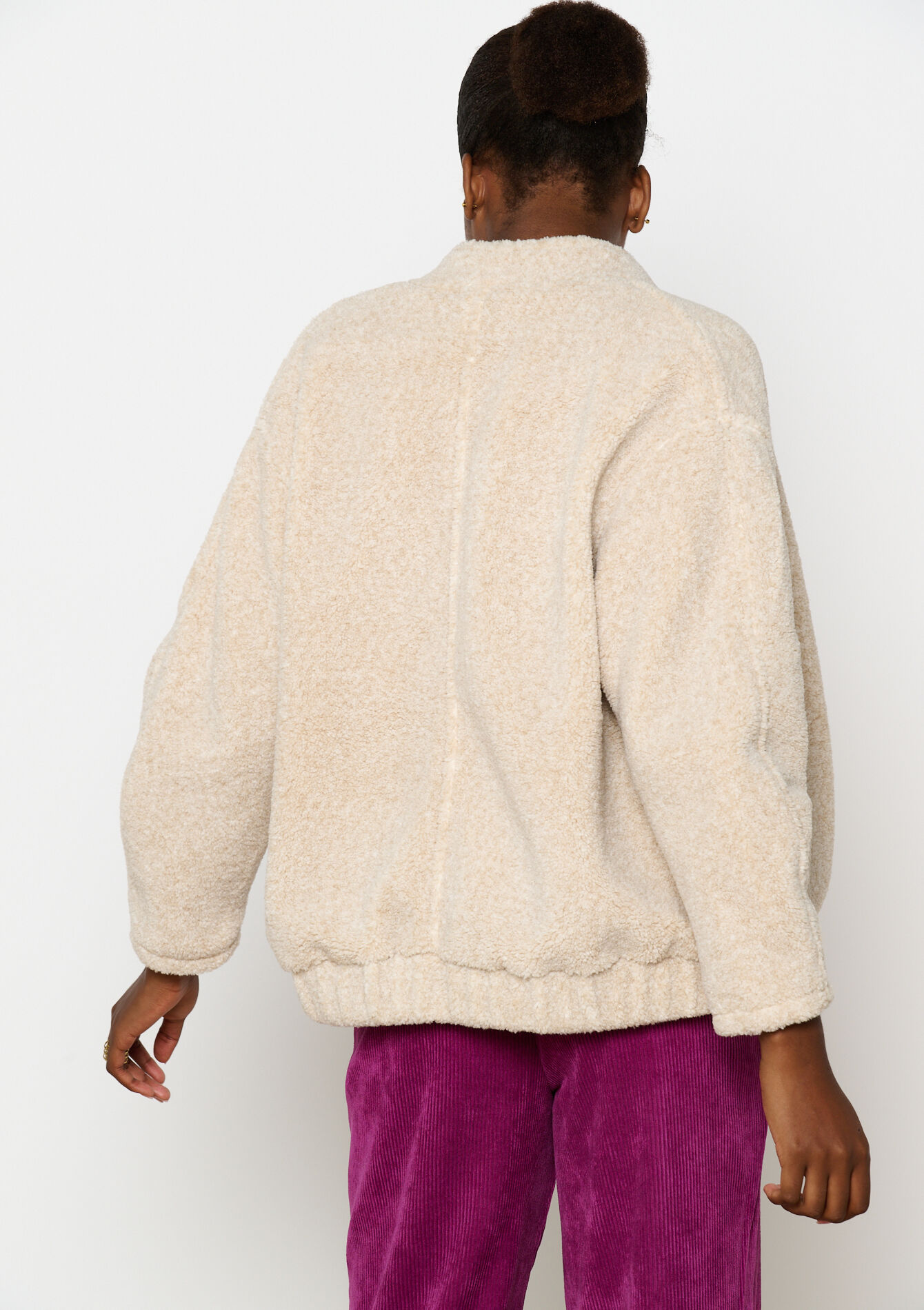 Veste bomber en tissu polaire, Veste bomber en tissu polaire - LT BEIGE - 23000694_2527