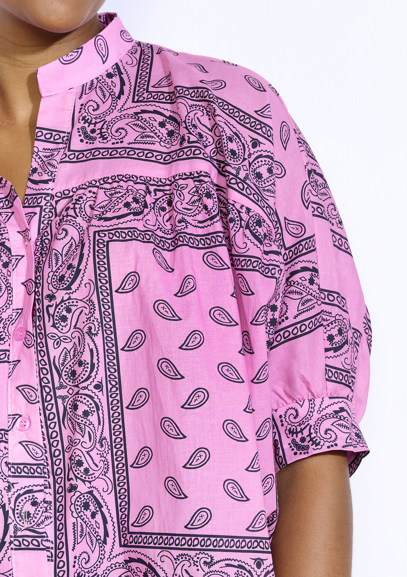 Oversized blouse met bandanaprint , Oversized blouse met bandanaprint - LIGHT PINK - 05702928_1303