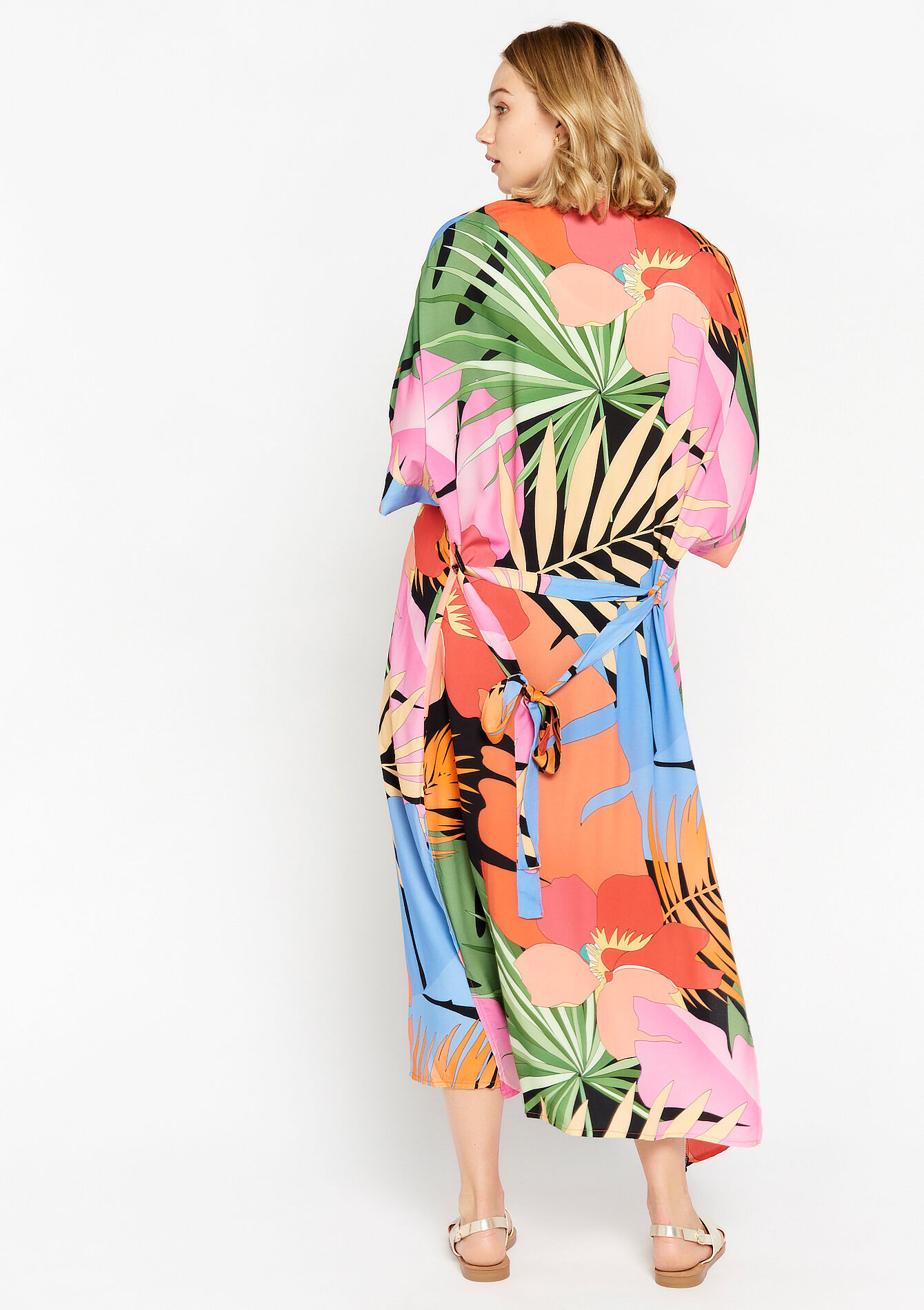 Kimono à imprimé tropical, Kimono à imprimé tropical - MULTICOLOR - 09100818_1000