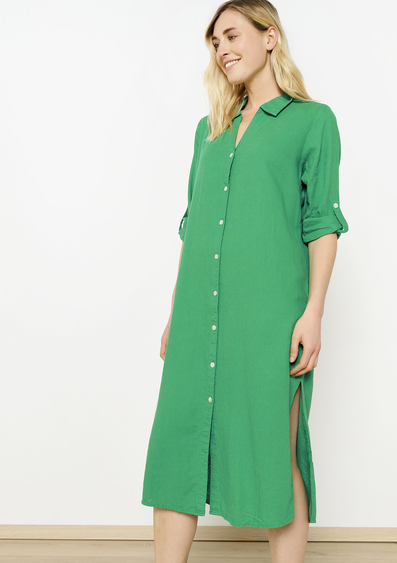 Overhemdjurk met knopen - GREEN APPLE - 08103882