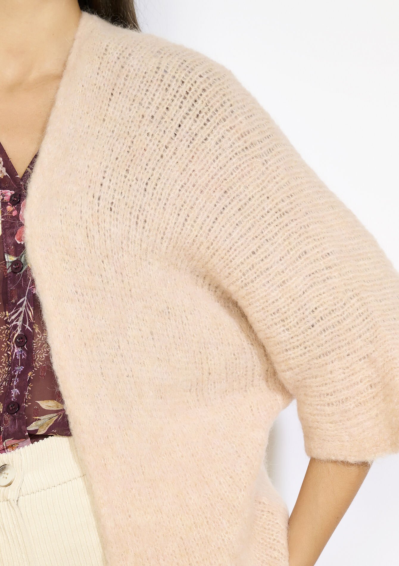 Gilet ample en maille, Gilet ample en maille - COSMETIC PINK - 04101371_5733