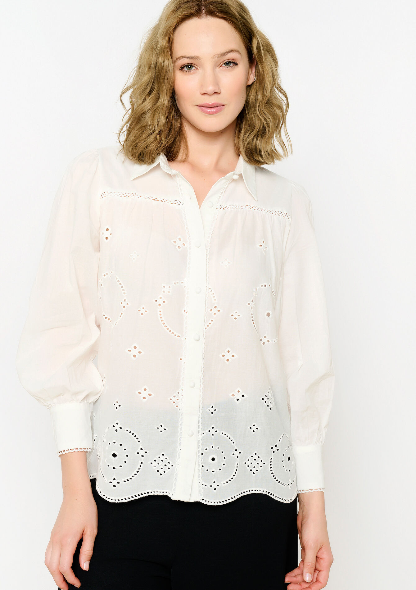 Chemise brodée - OPTICAL WHITE - 05702505_1019