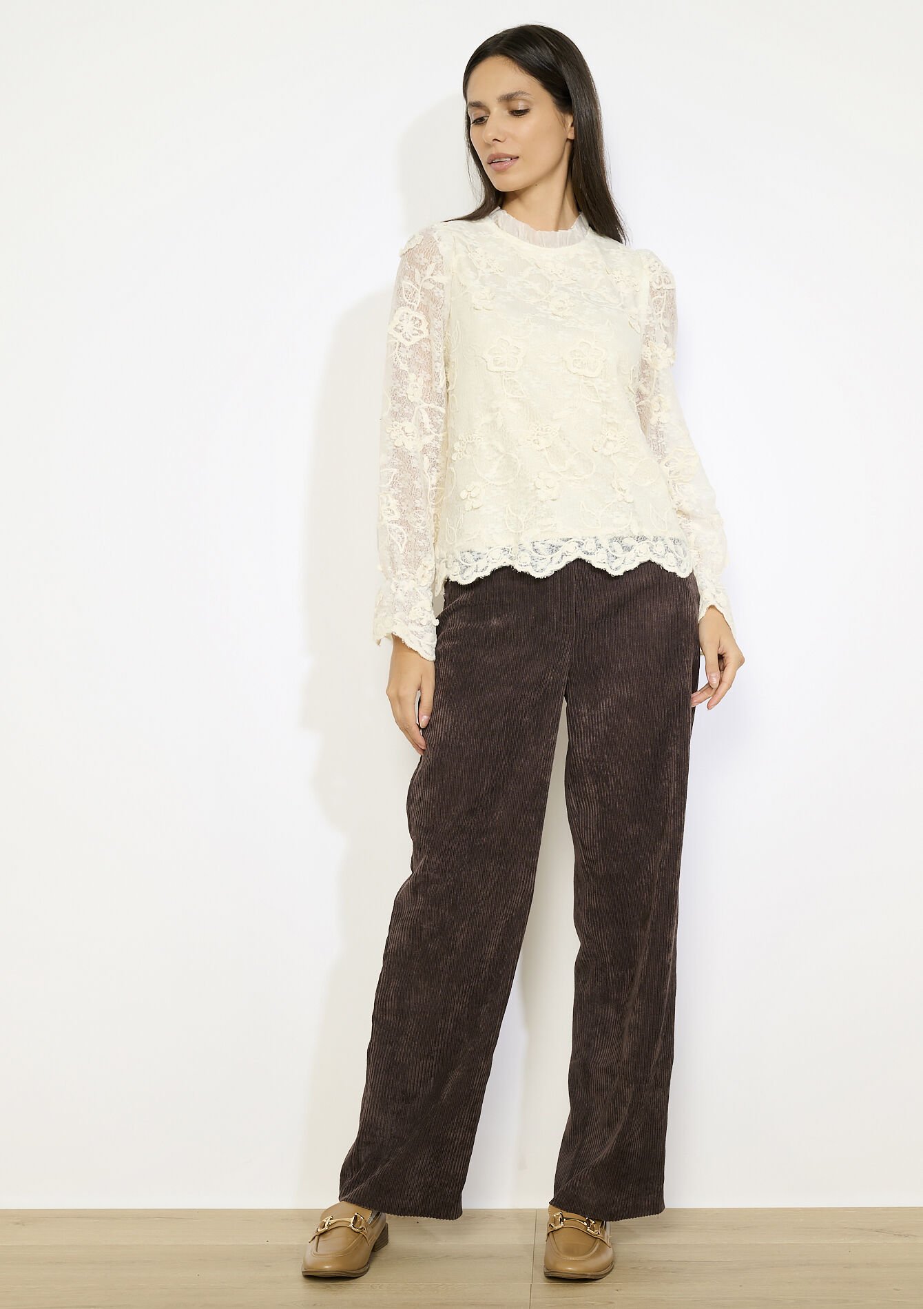 Blouse en dentelle, Blouse en dentelle - VANILLA WHITE - 05702879_1013