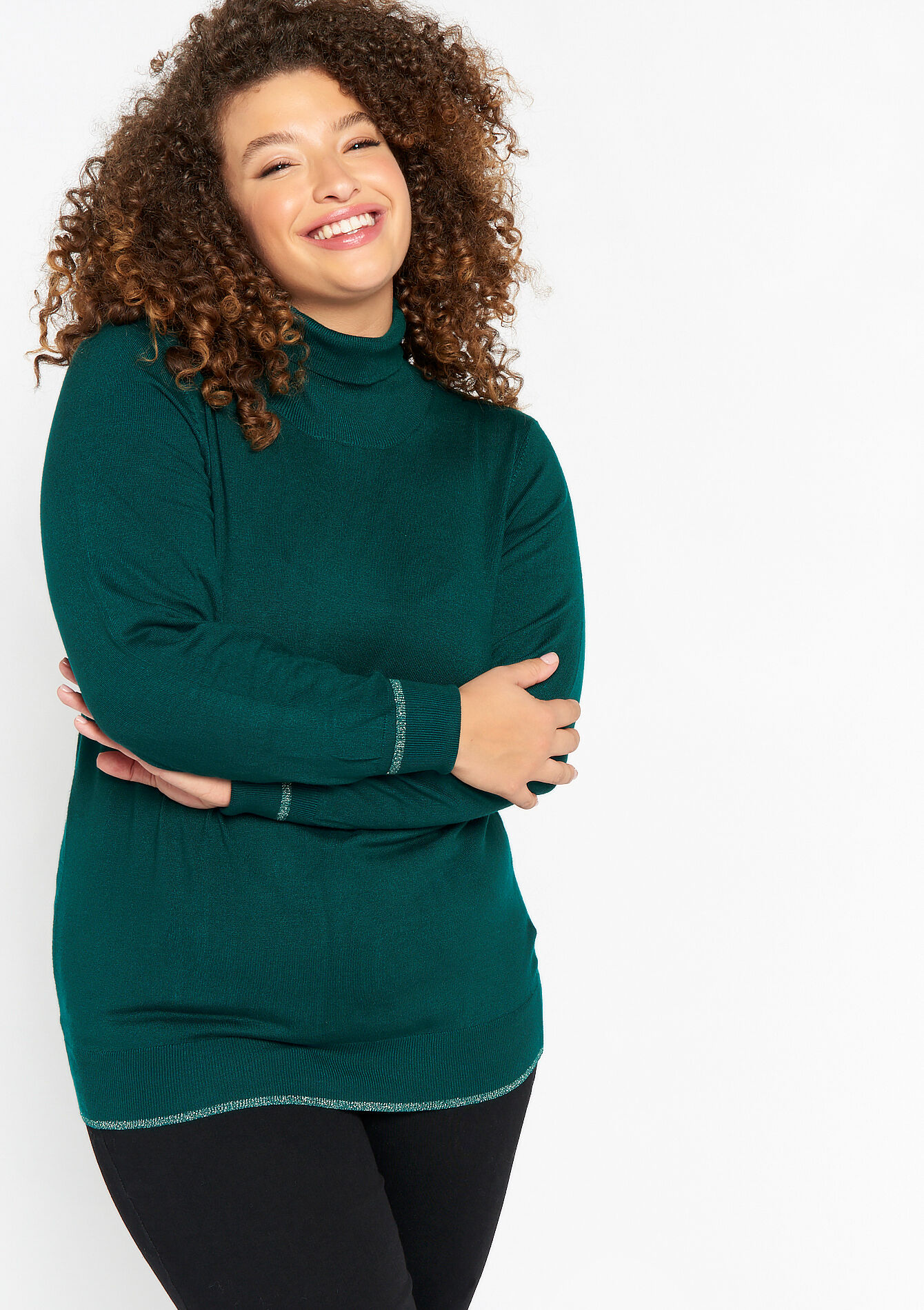 Plain turtleneck, Plain turtleneck - GREEN EMERALD - 04101037_4511