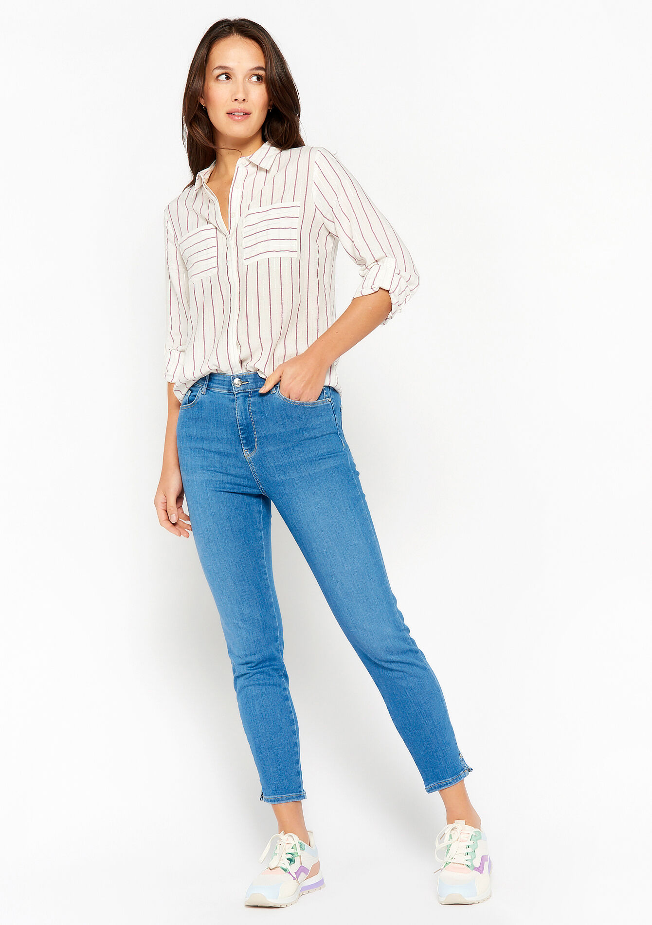 Striped shirt with lurex - VIOLINE - 05702101_2576