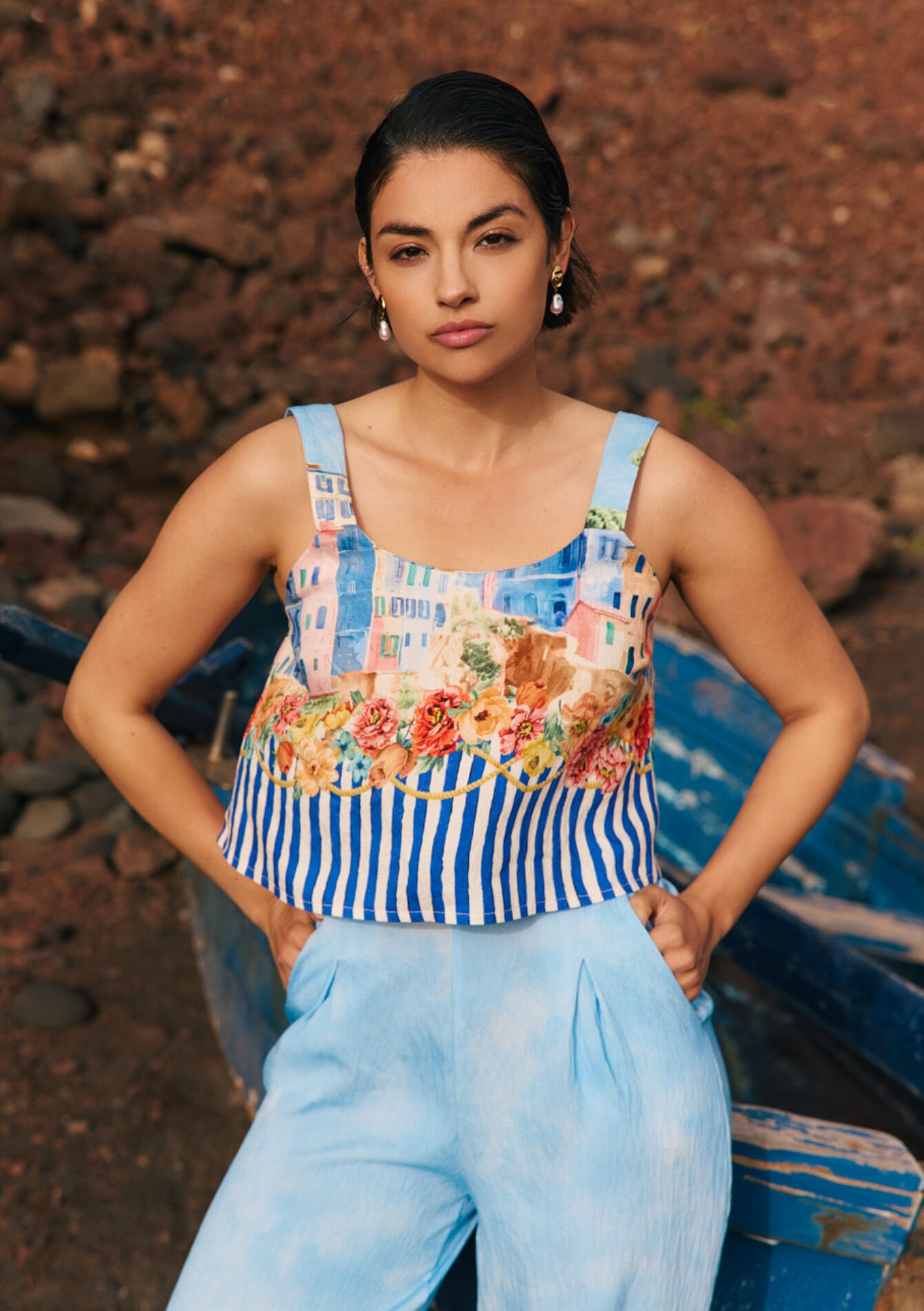 Camisoletop met brede bandjes, , hi-res