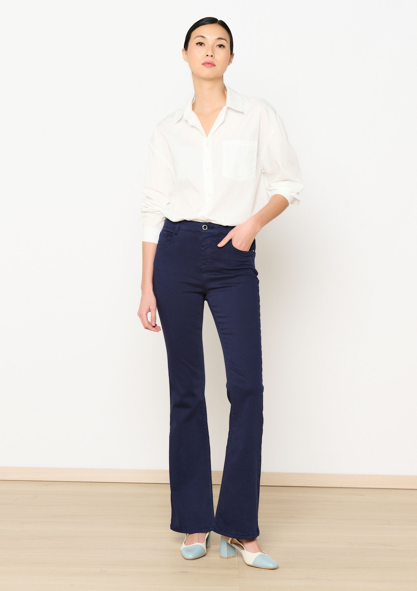 Multiple size bootcut broek, , back