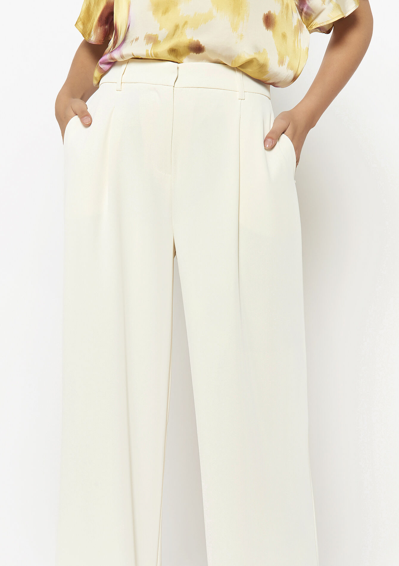 Pantalon large uni - VANILLA WHITE - 06600997_1013