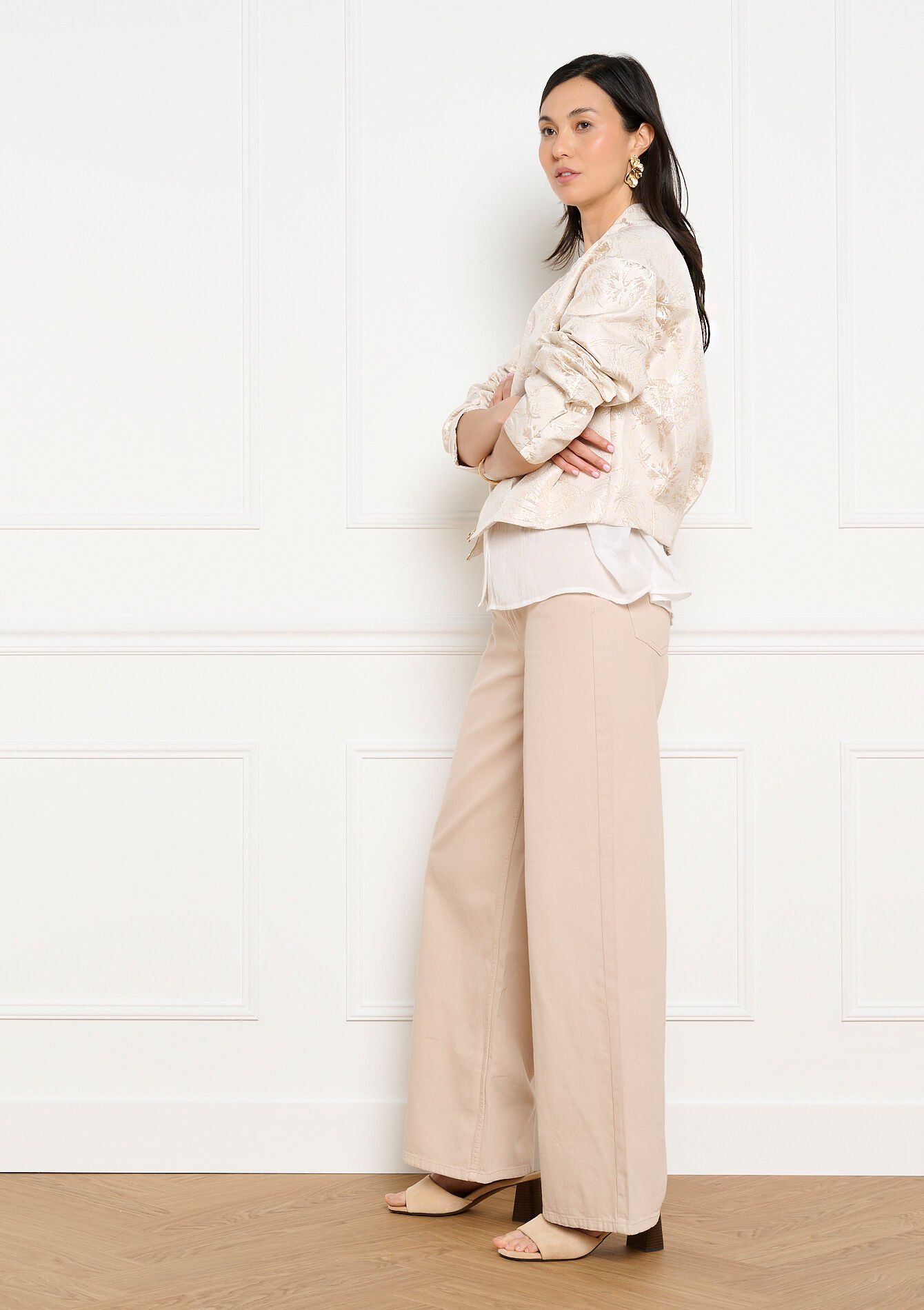 Jacquard zip jacket - VANILLA WHITE - 09101190_1013